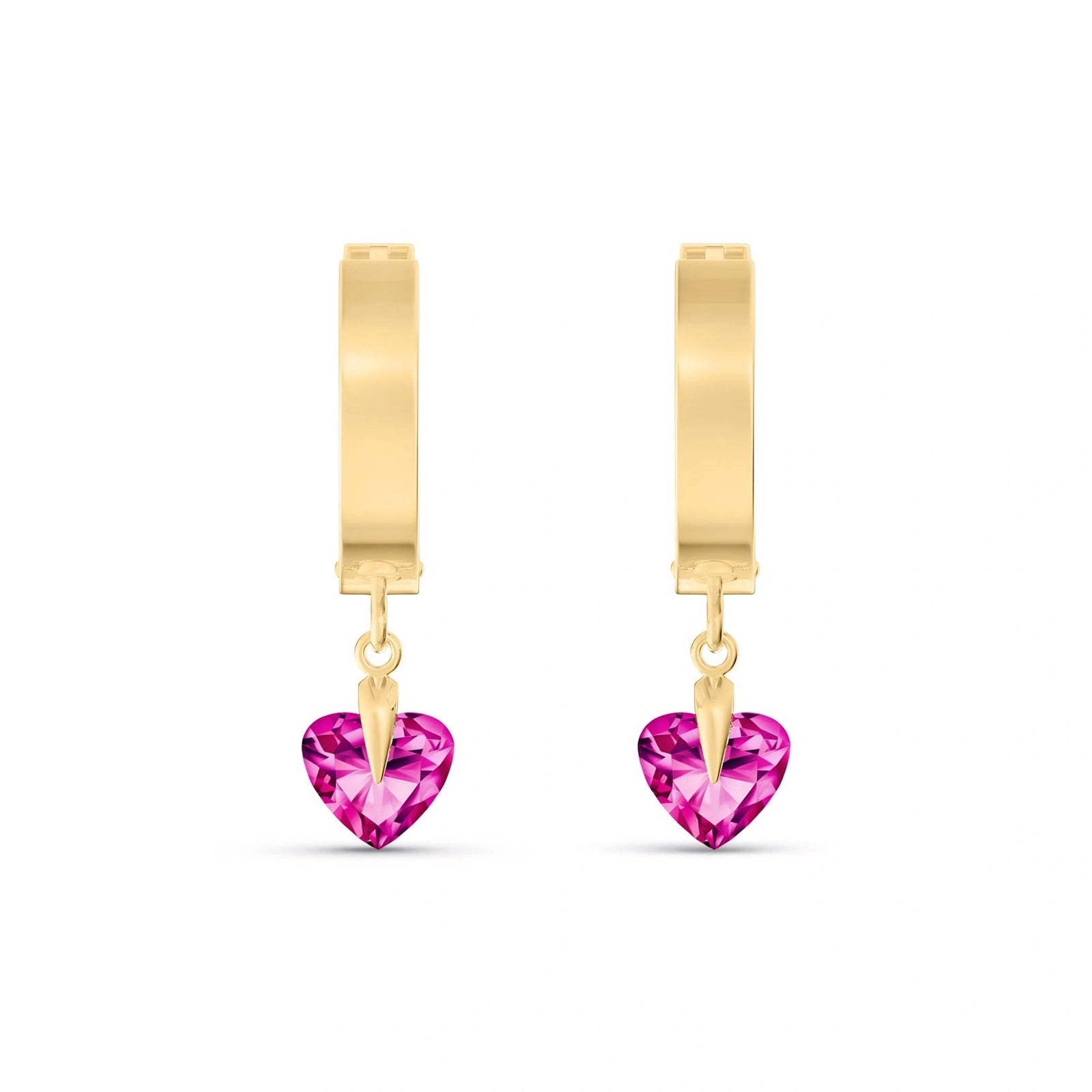 Yellow Gold Bloom Earrings Pink Topaz 10K — Enrica