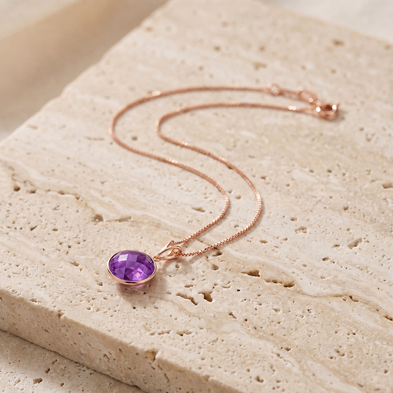 Rose Gold Pendant Necklace Ruby 10K — Cherubina