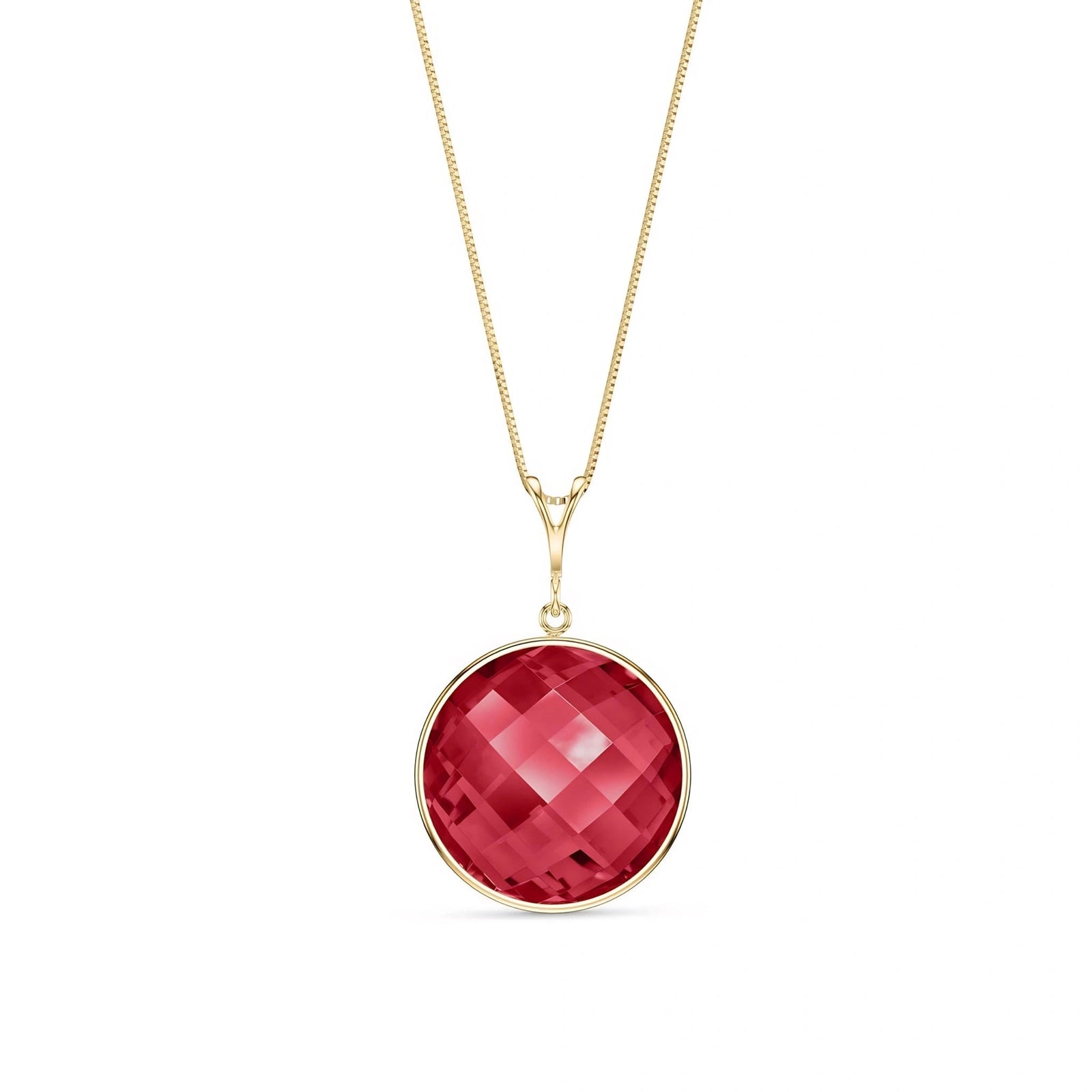 Yellow Gold Pendant Necklace Ruby 10K — Cherubina