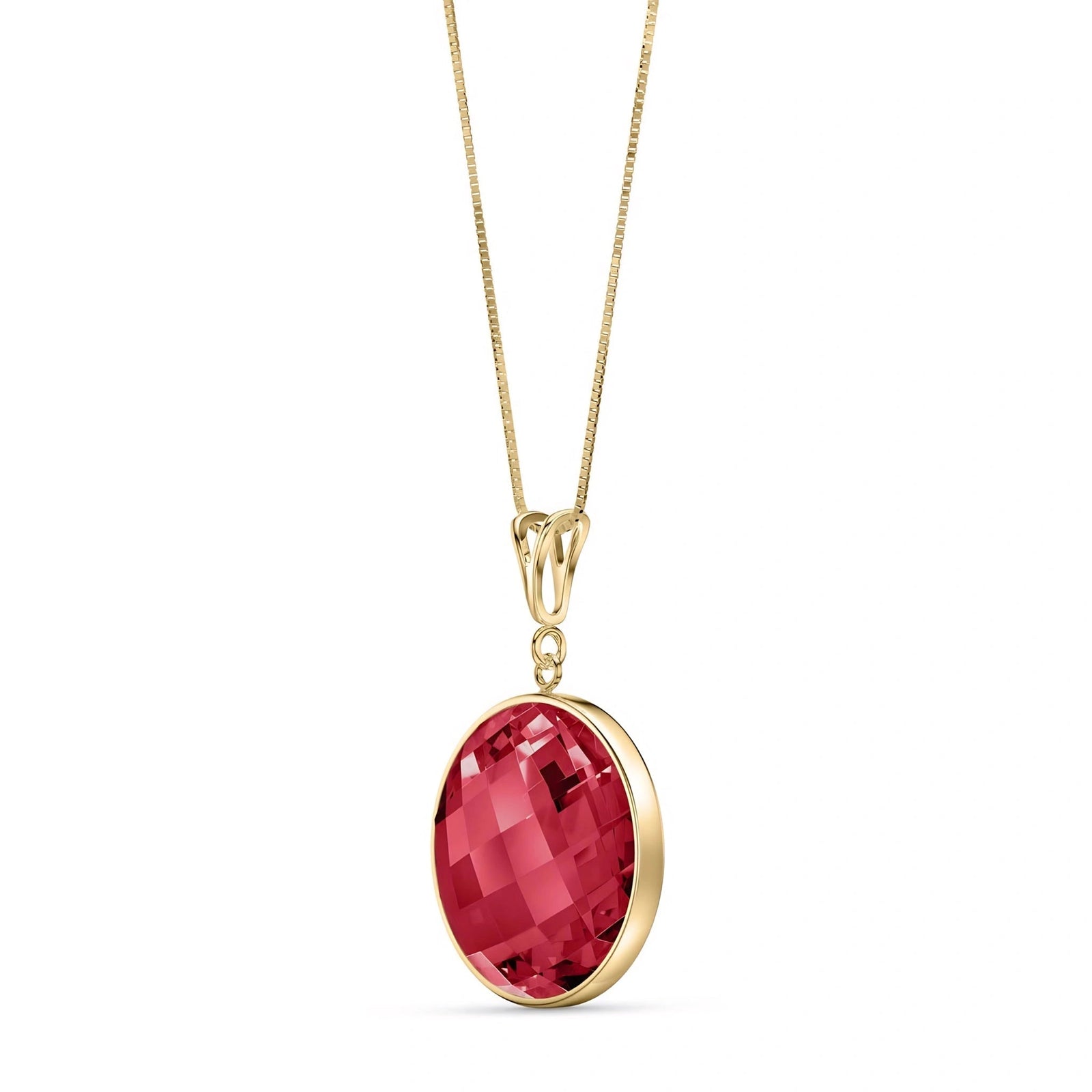 Yellow Gold Pendant Necklace Ruby 10K — Cherubina