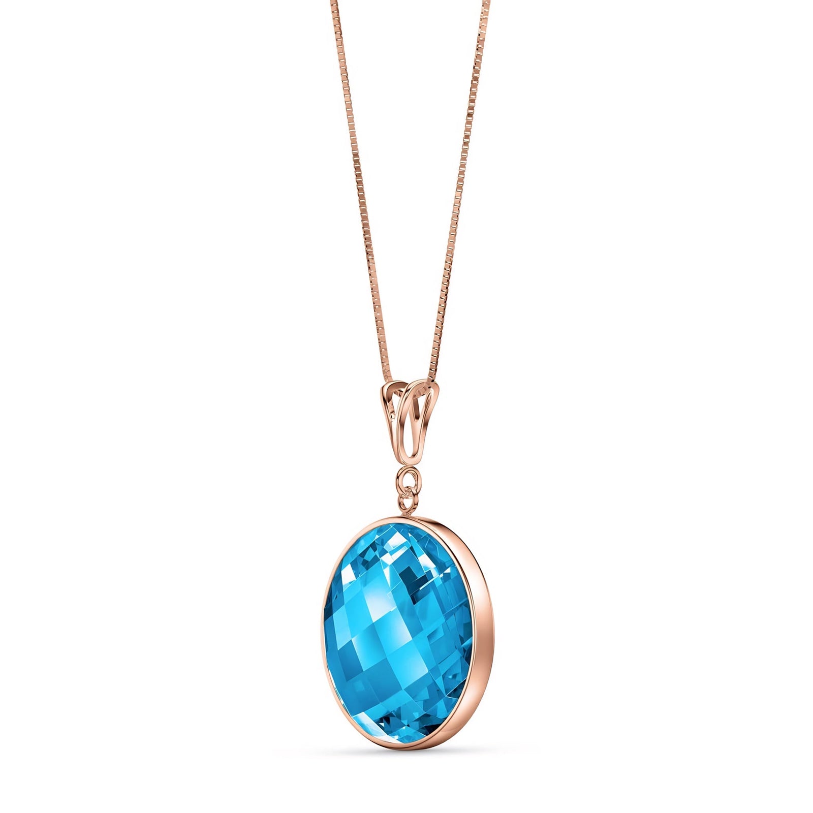 Rose Gold Pendant Necklace Sapphire 10K — Cherubina