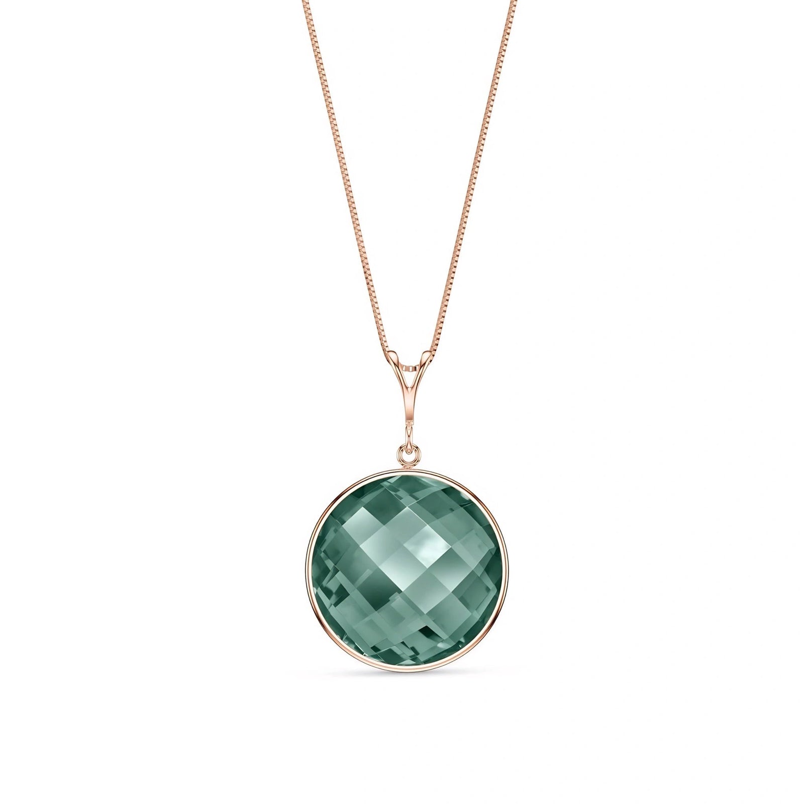 Rose Gold Pendant Necklace Emerald 10K — Cherubina