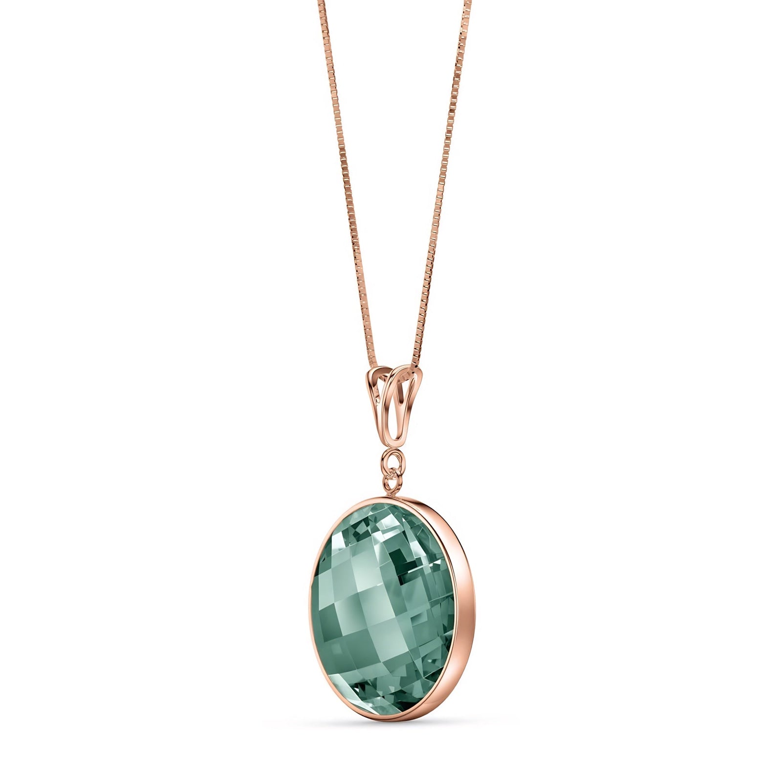 Rose Gold Pendant Necklace Emerald 10K — Cherubina