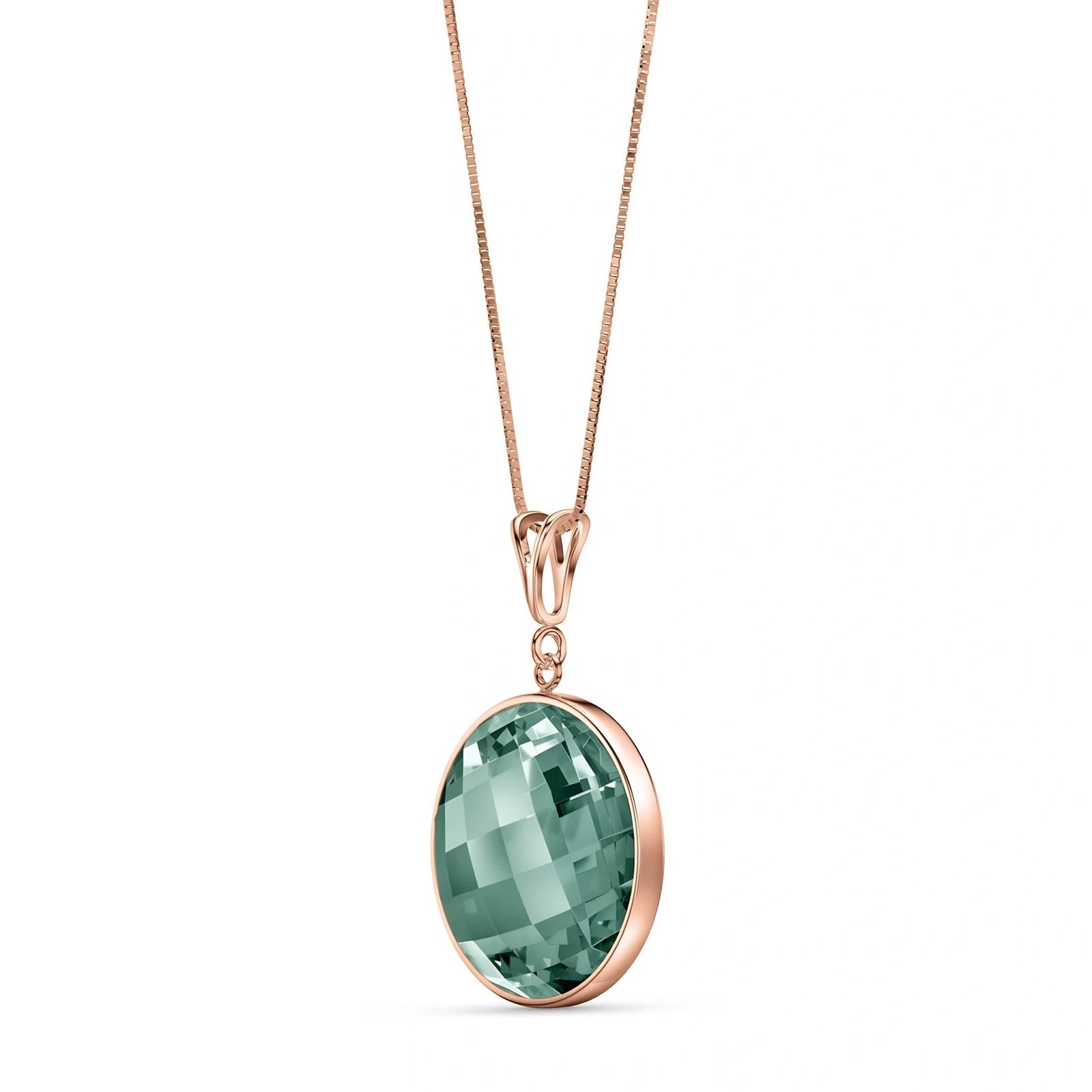 Rose Gold Pendant Necklace Emerald 10K — Cherubina