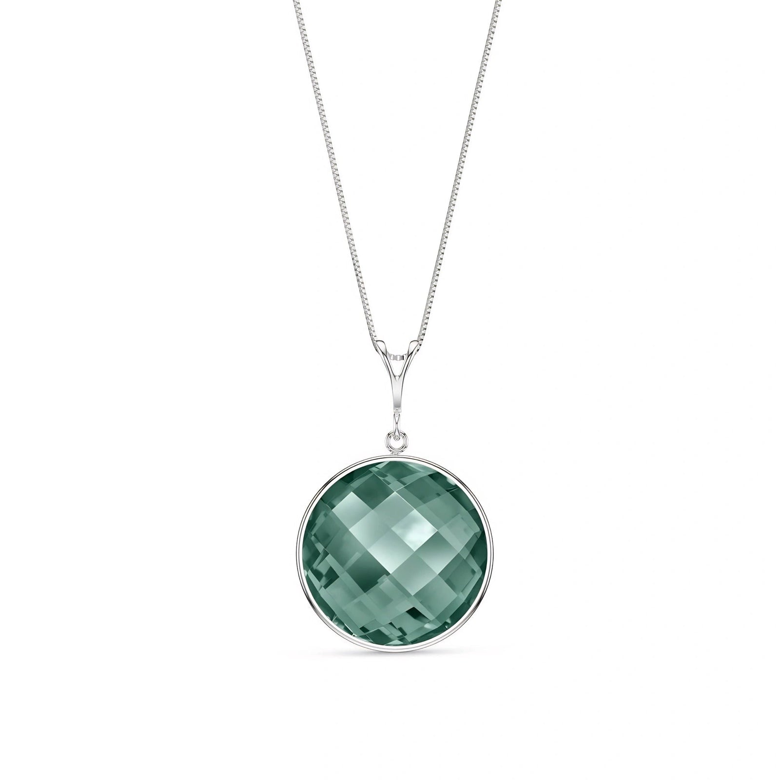 White Gold Pendant Necklace Emerald 10K — Cherubina