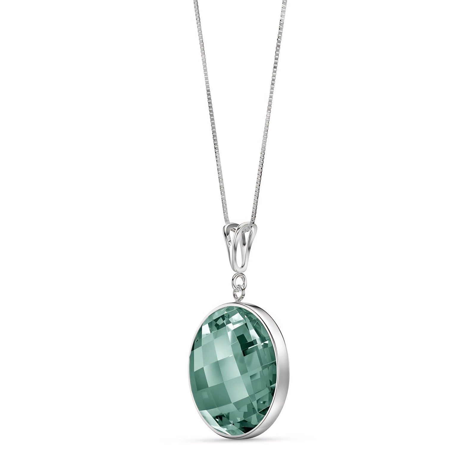 White Gold Pendant Necklace Emerald 10K — Cherubina