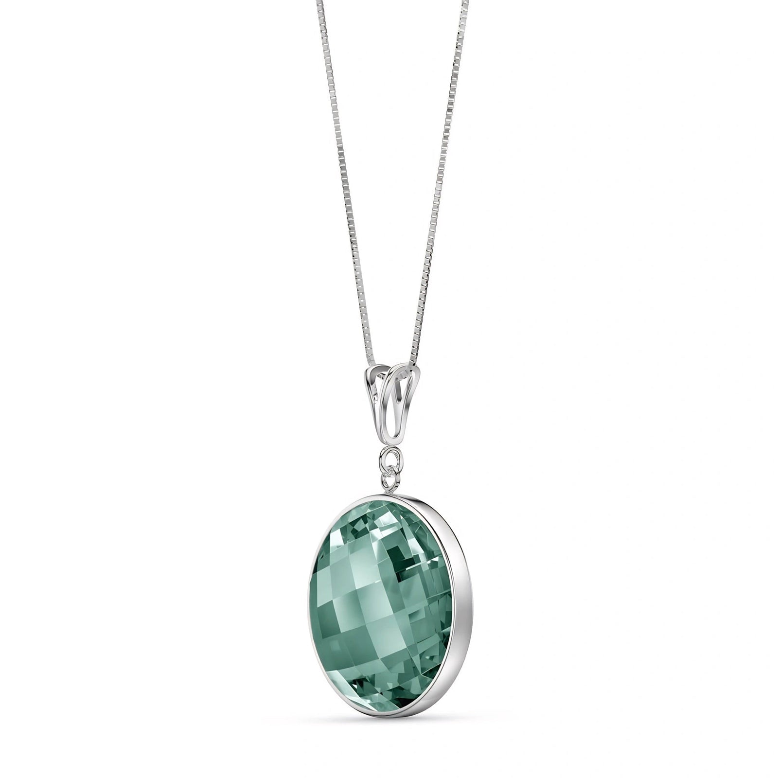 White Gold Pendant Necklace Emerald 10K — Cherubina