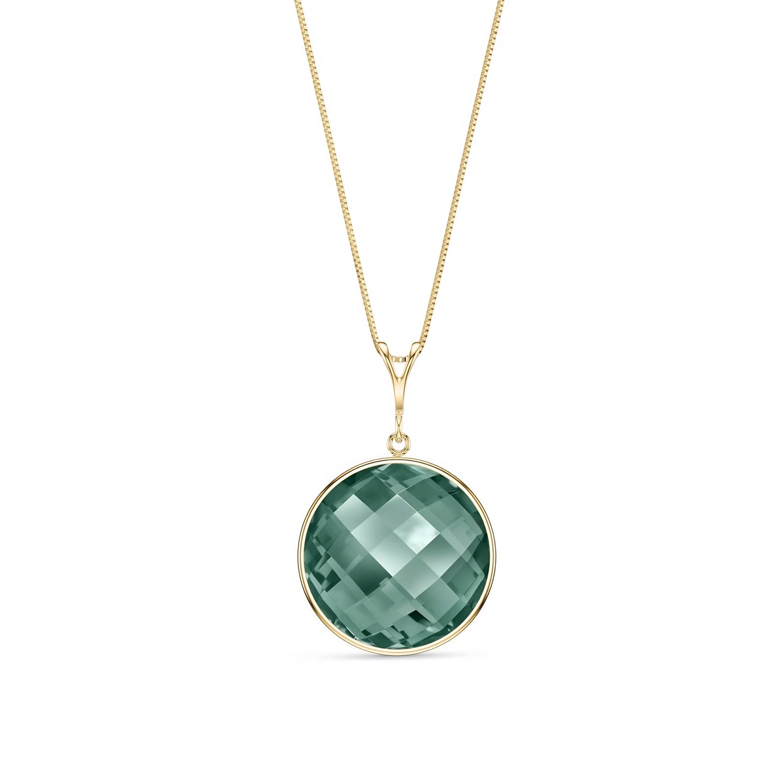 Yellow Gold Pendant Necklace Emerald 10K — Cherubina