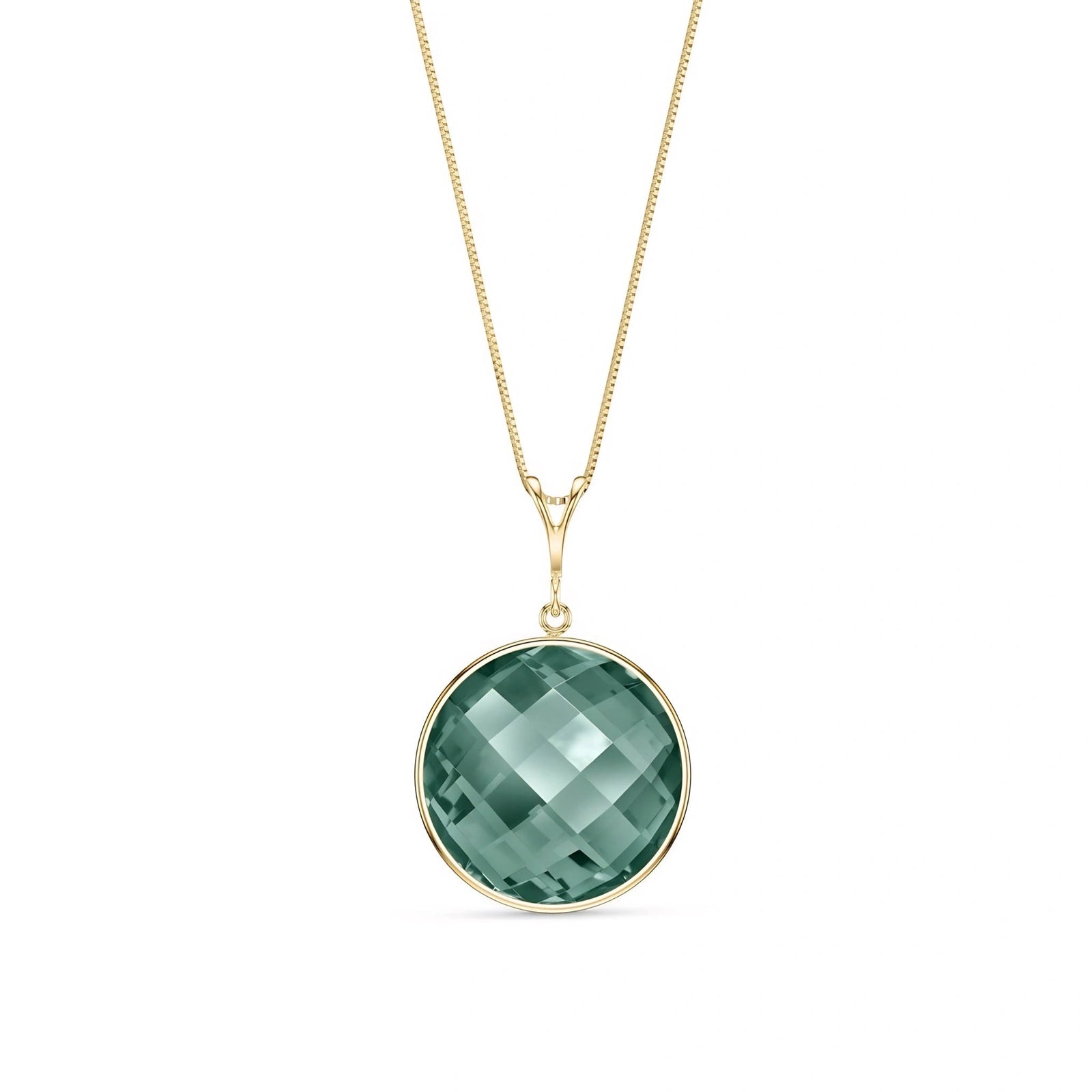 Yellow Gold Pendant Necklace Emerald 10K — Cherubina