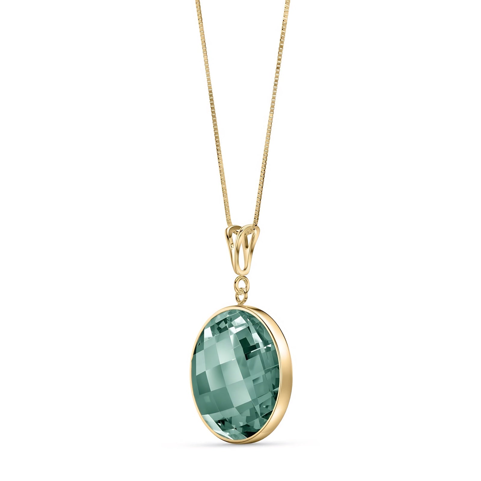 Yellow Gold Pendant Necklace Emerald 10K — Cherubina
