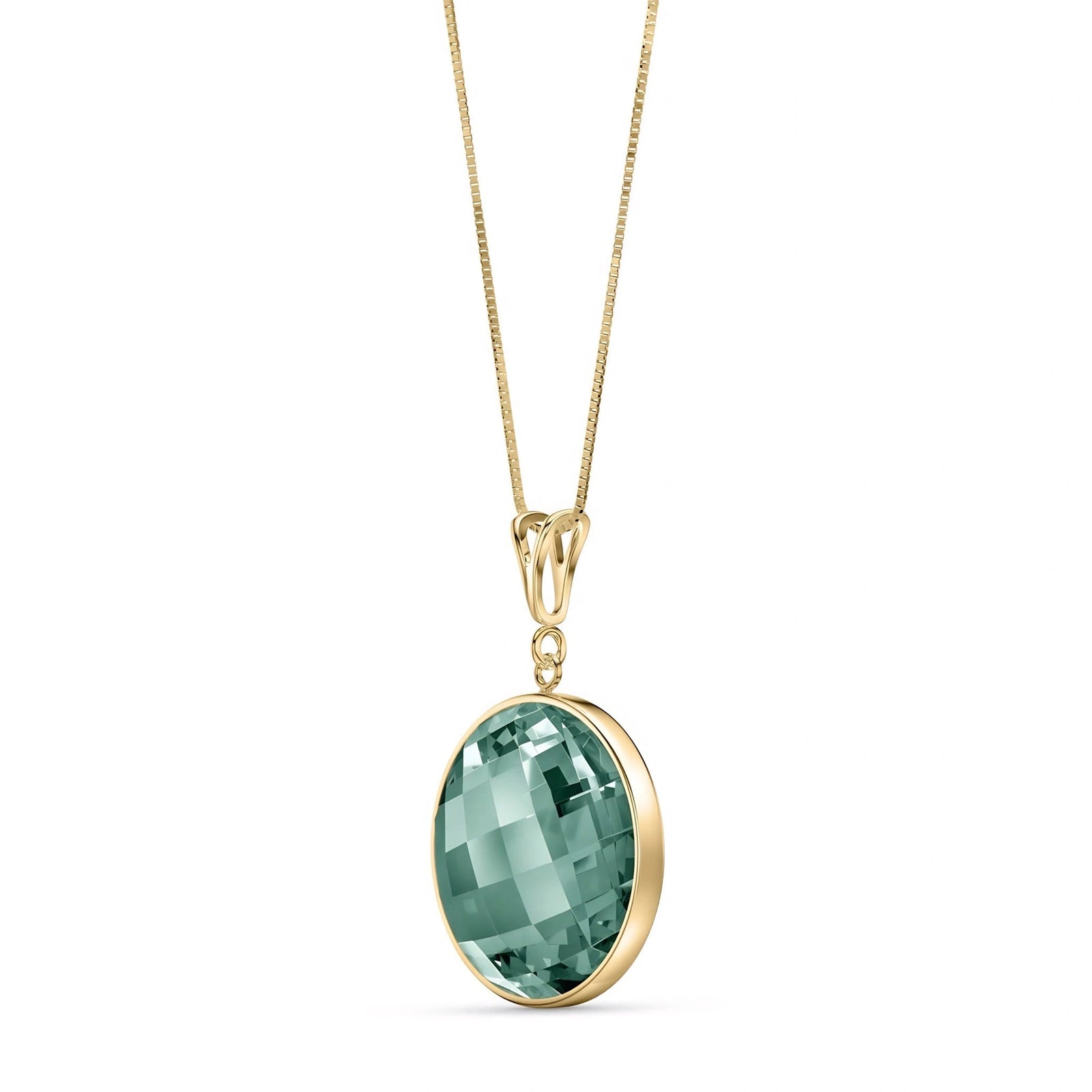 Yellow Gold Pendant Necklace Emerald 10K — Cherubina