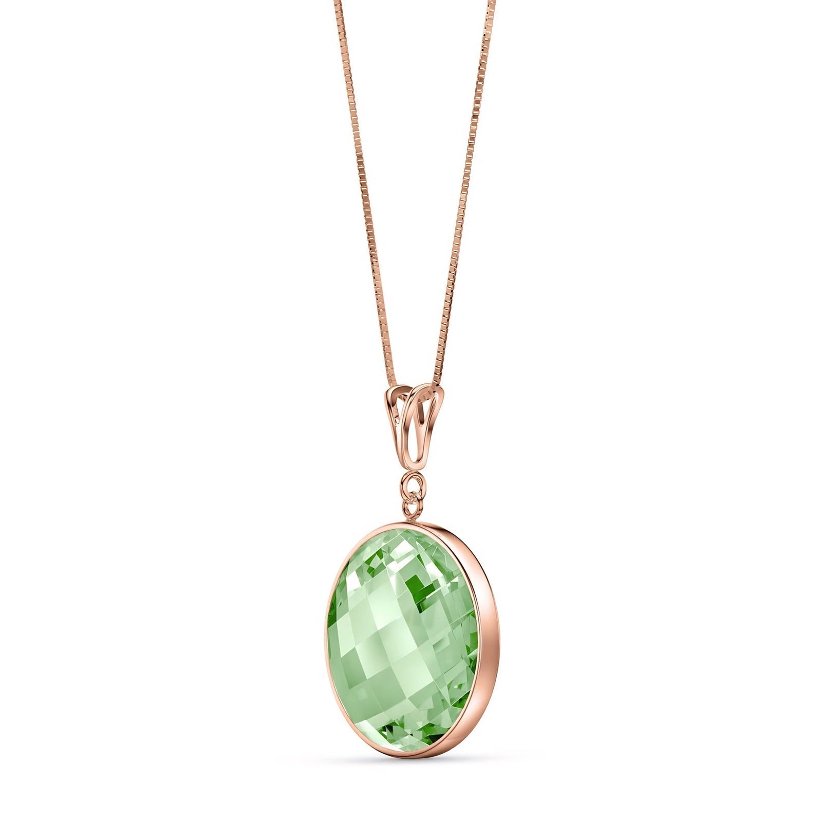 Rose Gold Pendant Necklace Blue Topaz 10K — Cherubina