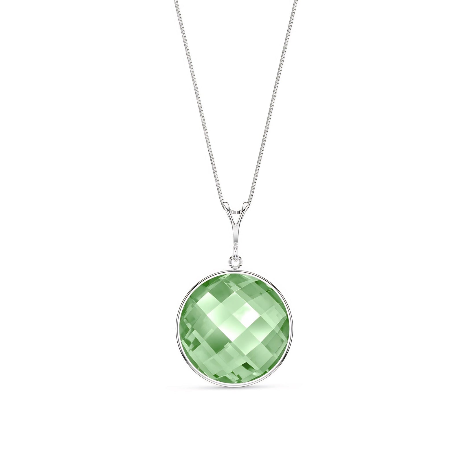 White Gold Pendant Necklace Blue Topaz 10K — Cherubina