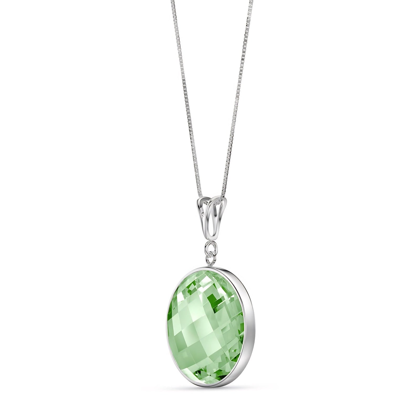 White Gold Pendant Necklace Blue Topaz 10K — Cherubina