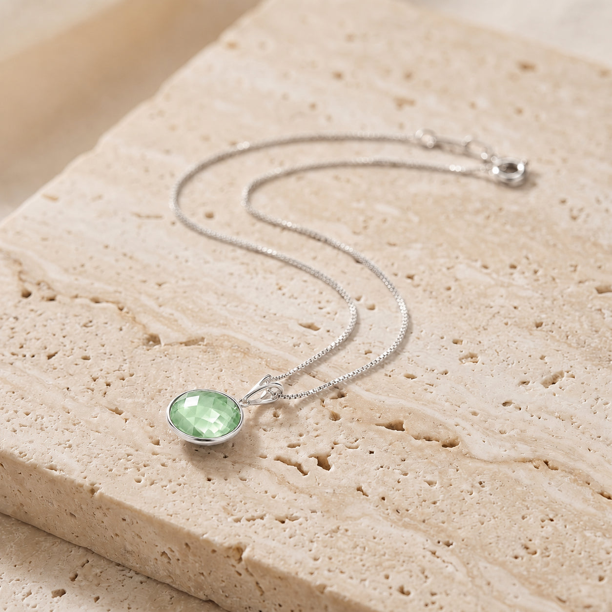 White Gold Pendant Necklace Blue Topaz 10K — Cherubina