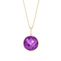 Yellow Gold Pendant Necklace Amethyst 10K — Cherubina
