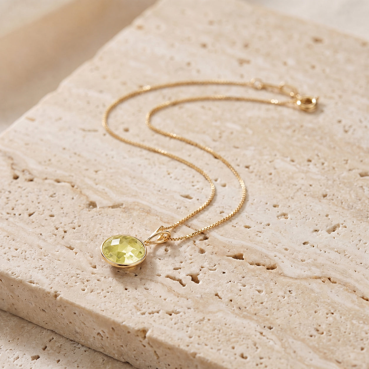 Yellow Gold Pendant Necklace Amethyst 10K — Cherubina