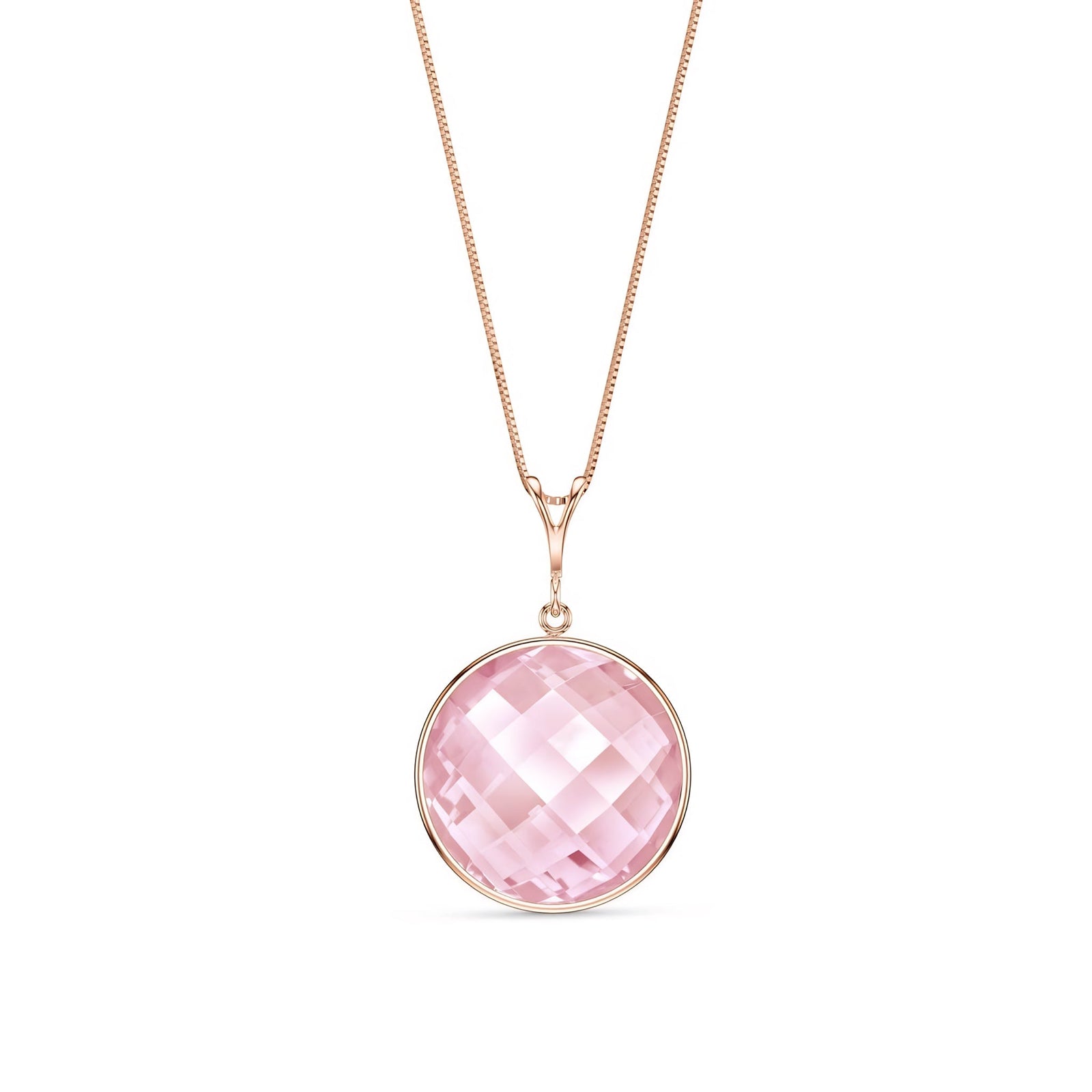 Rose Gold Pendant Necklace Green Amethyst 10K — Cherubina