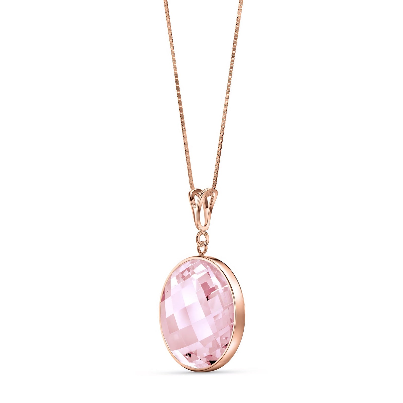 Rose Gold Pendant Necklace Green Amethyst 10K — Cherubina