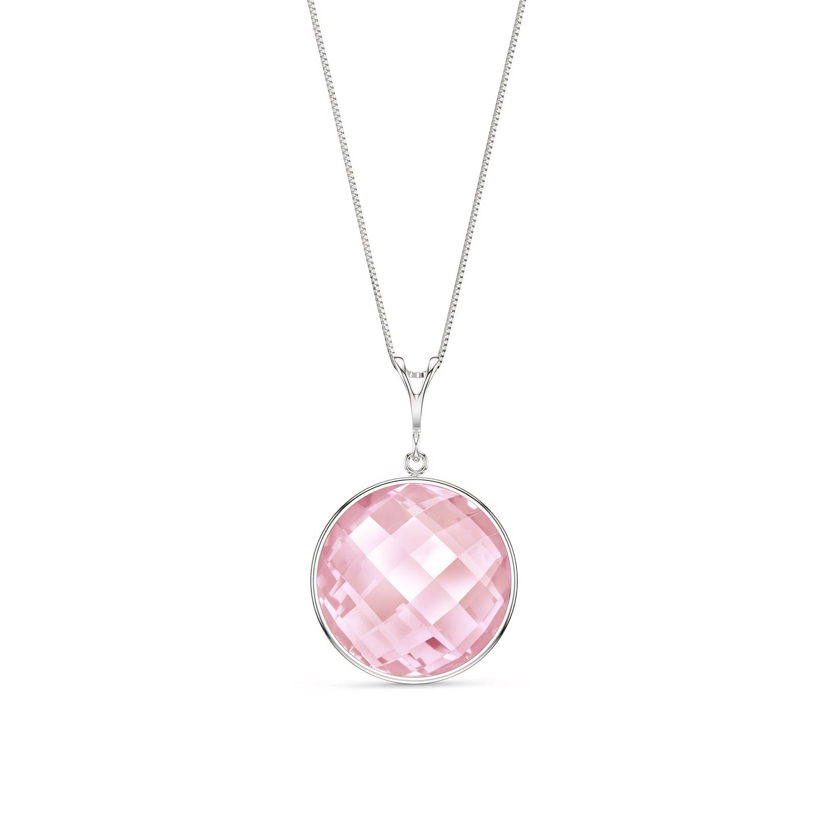 White Gold Pendant Necklace Green Amethyst 10K — Cherubina