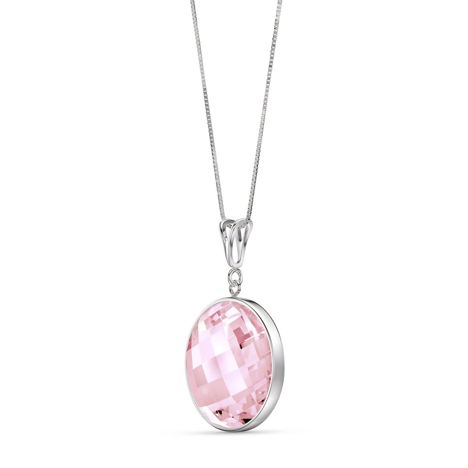White Gold Pendant Necklace Green Amethyst 10K — Cherubina
