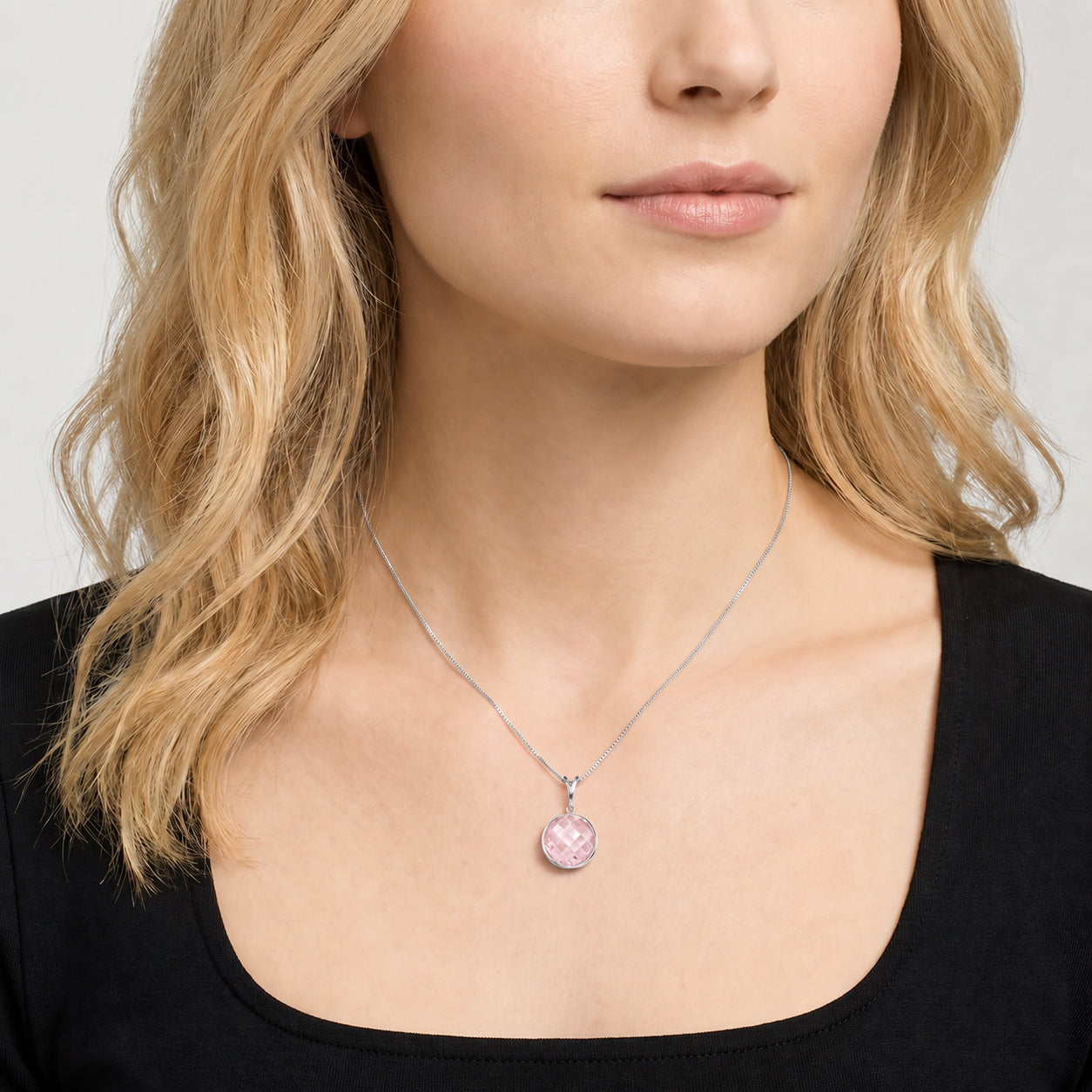 White Gold Pendant Necklace Green Amethyst 10K — Cherubina
