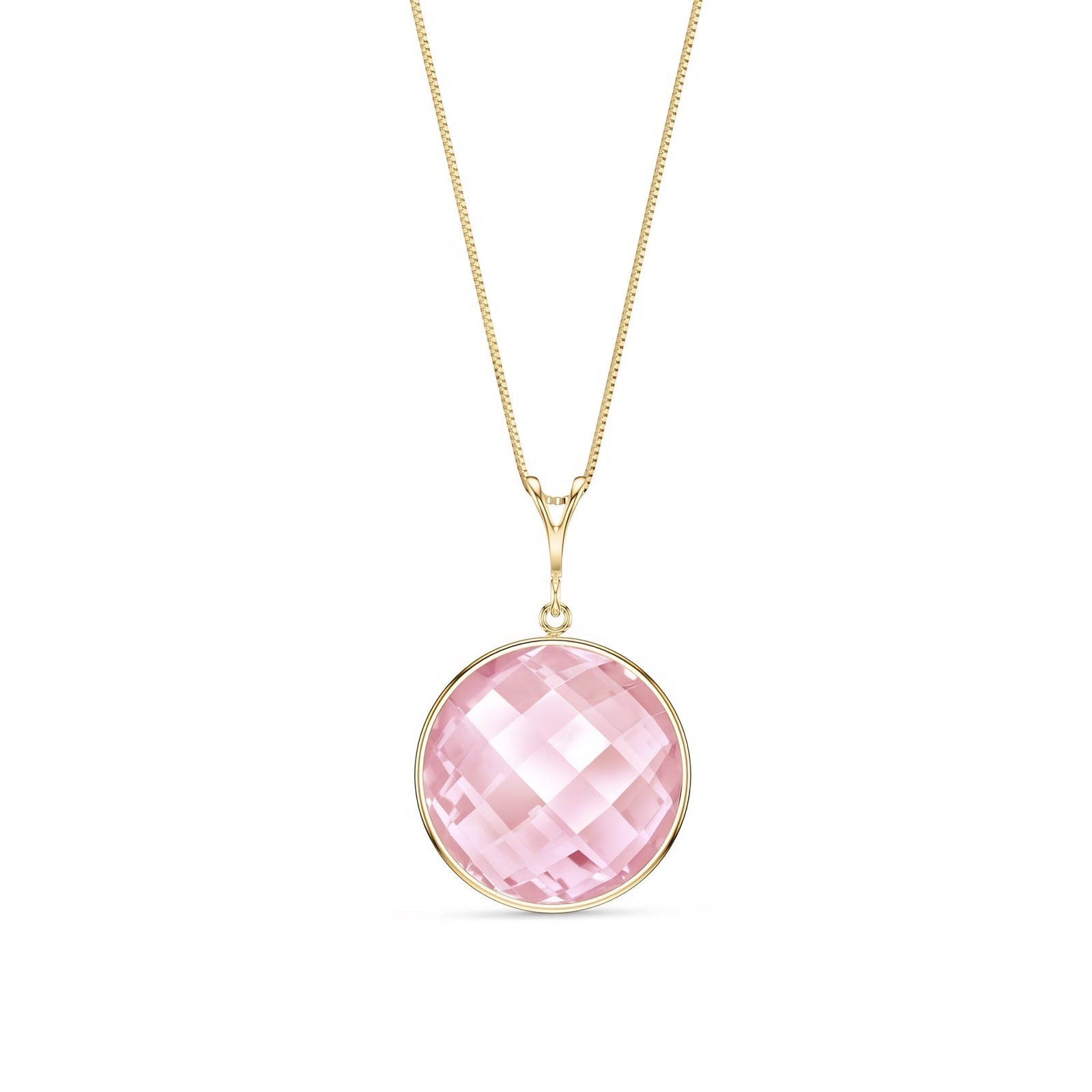 Yellow Gold Pendant Necklace Green Amethyst 10K — Cherubina