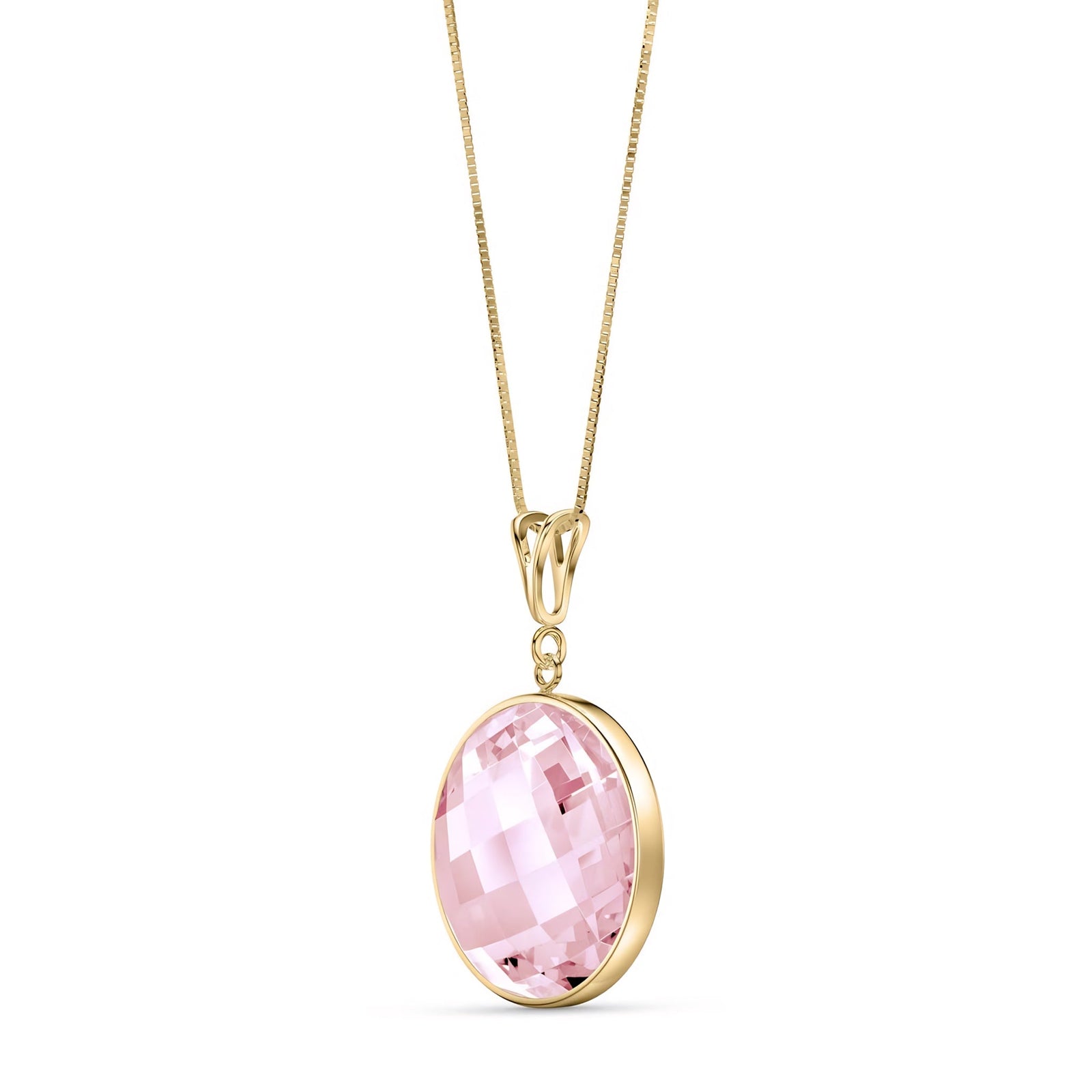 Yellow Gold Pendant Necklace Green Amethyst 10K — Cherubina