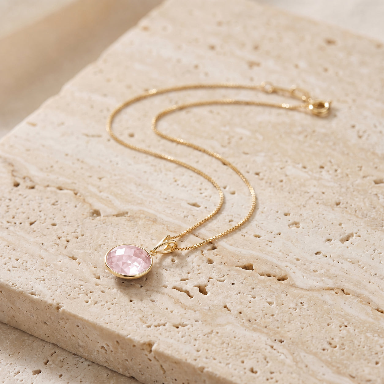 Yellow Gold Pendant Necklace Green Amethyst 10K — Cherubina