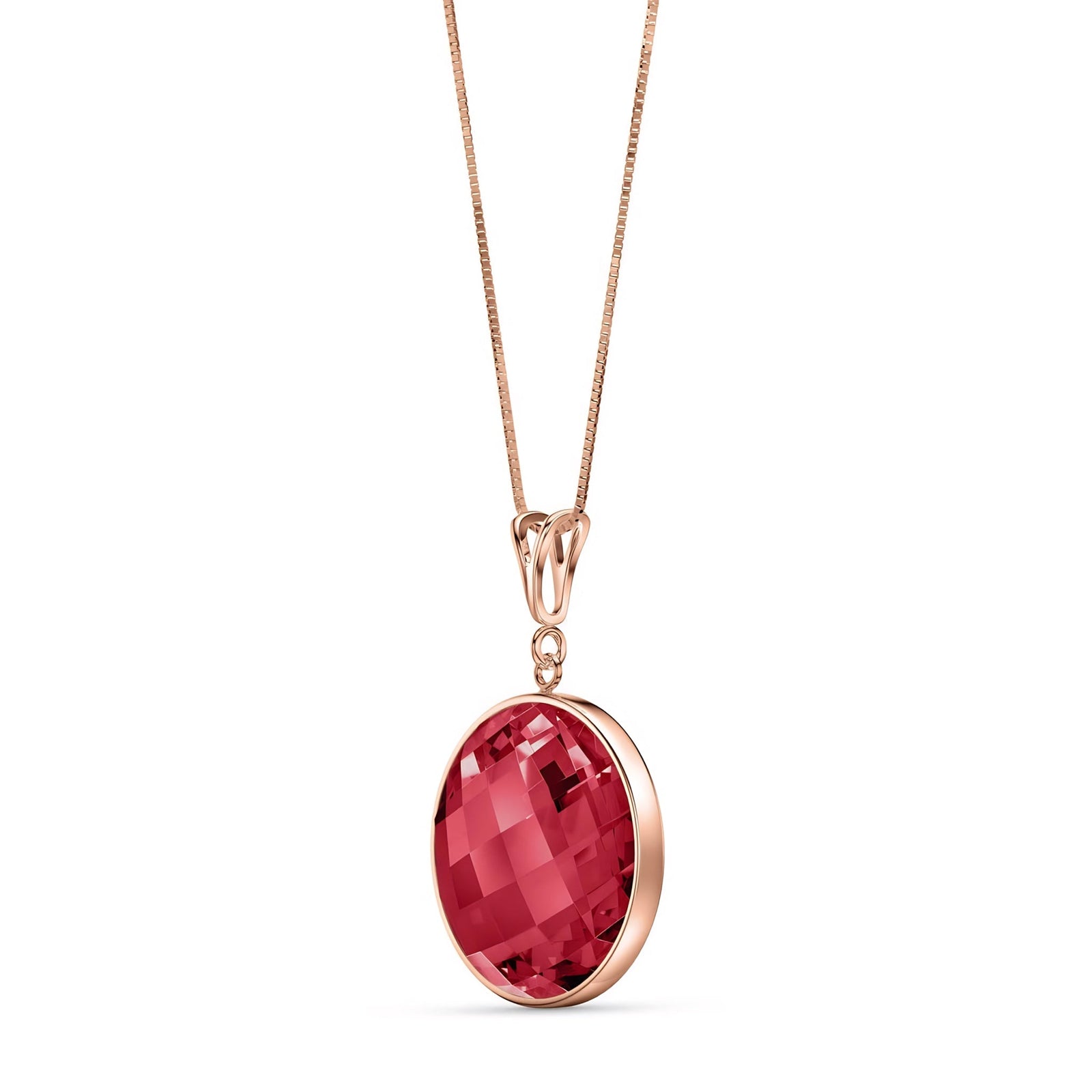 Rose Gold Pendant Necklace White Topaz 10K — Cherubina