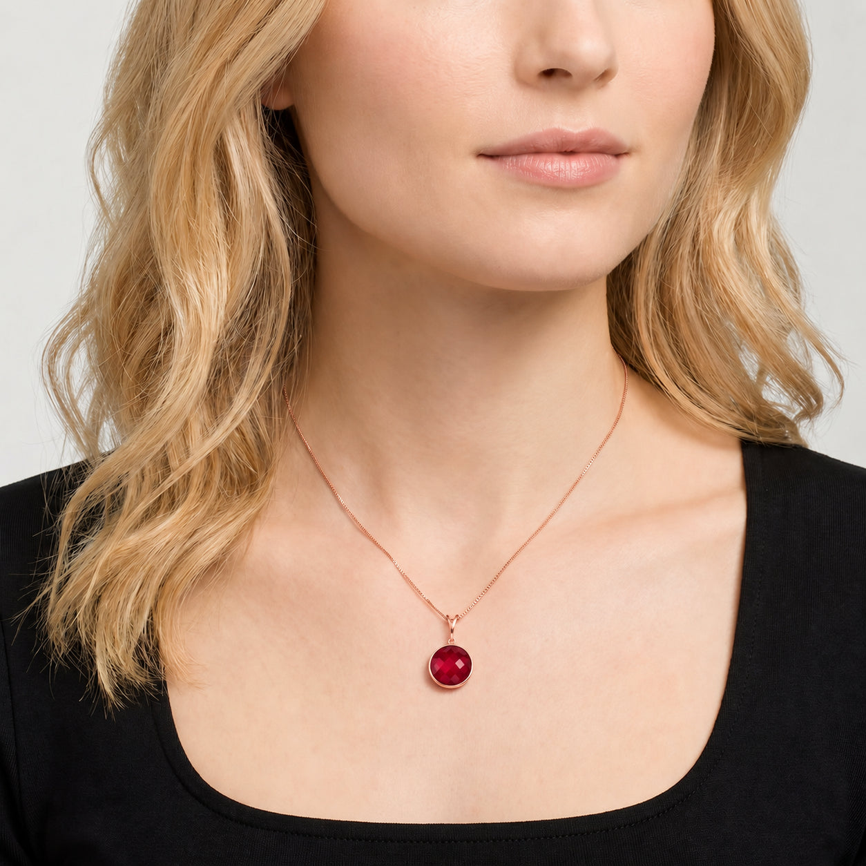 Rose Gold Pendant Necklace White Topaz 10K — Cherubina