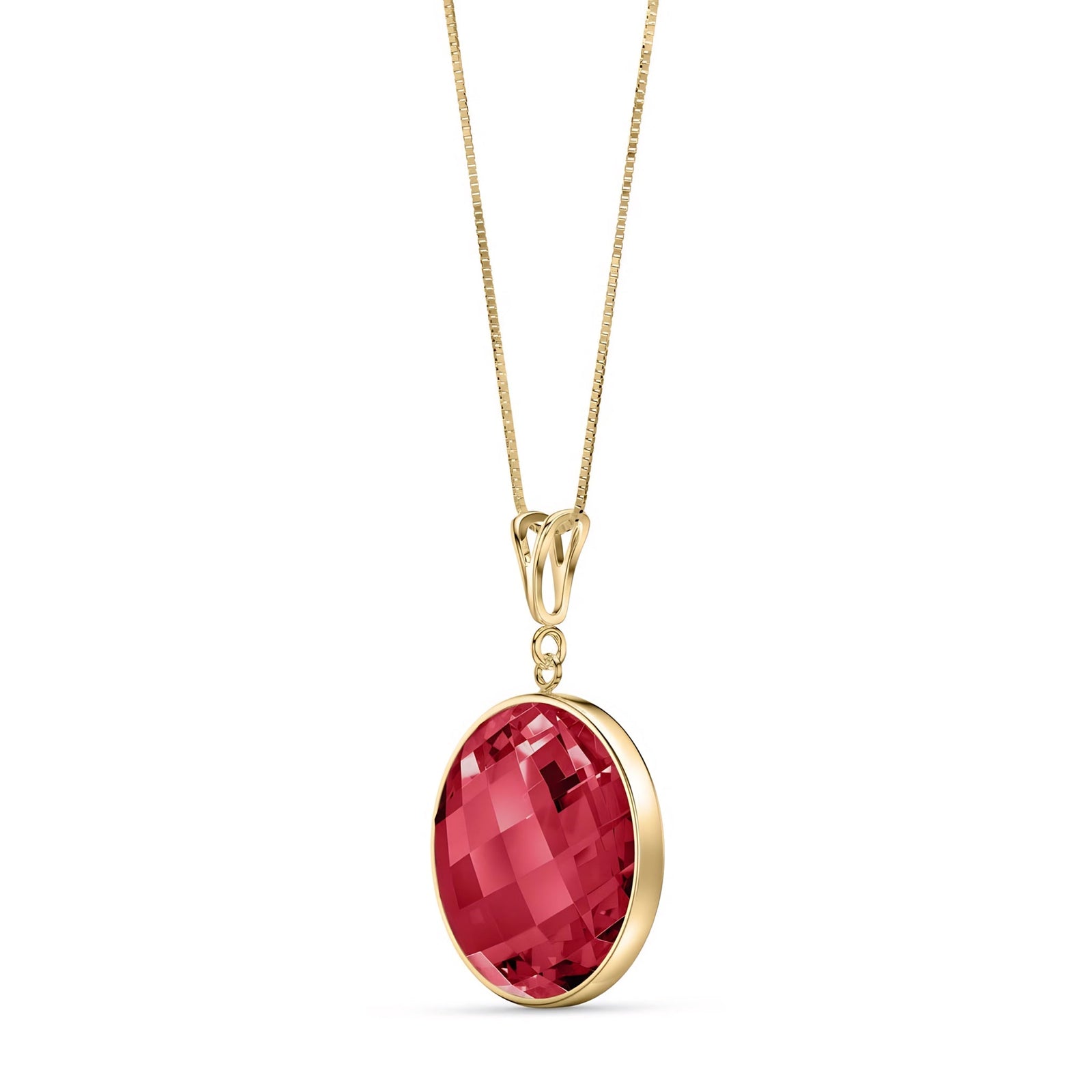 Yellow Gold Pendant Necklace White Topaz 10K — Cherubina