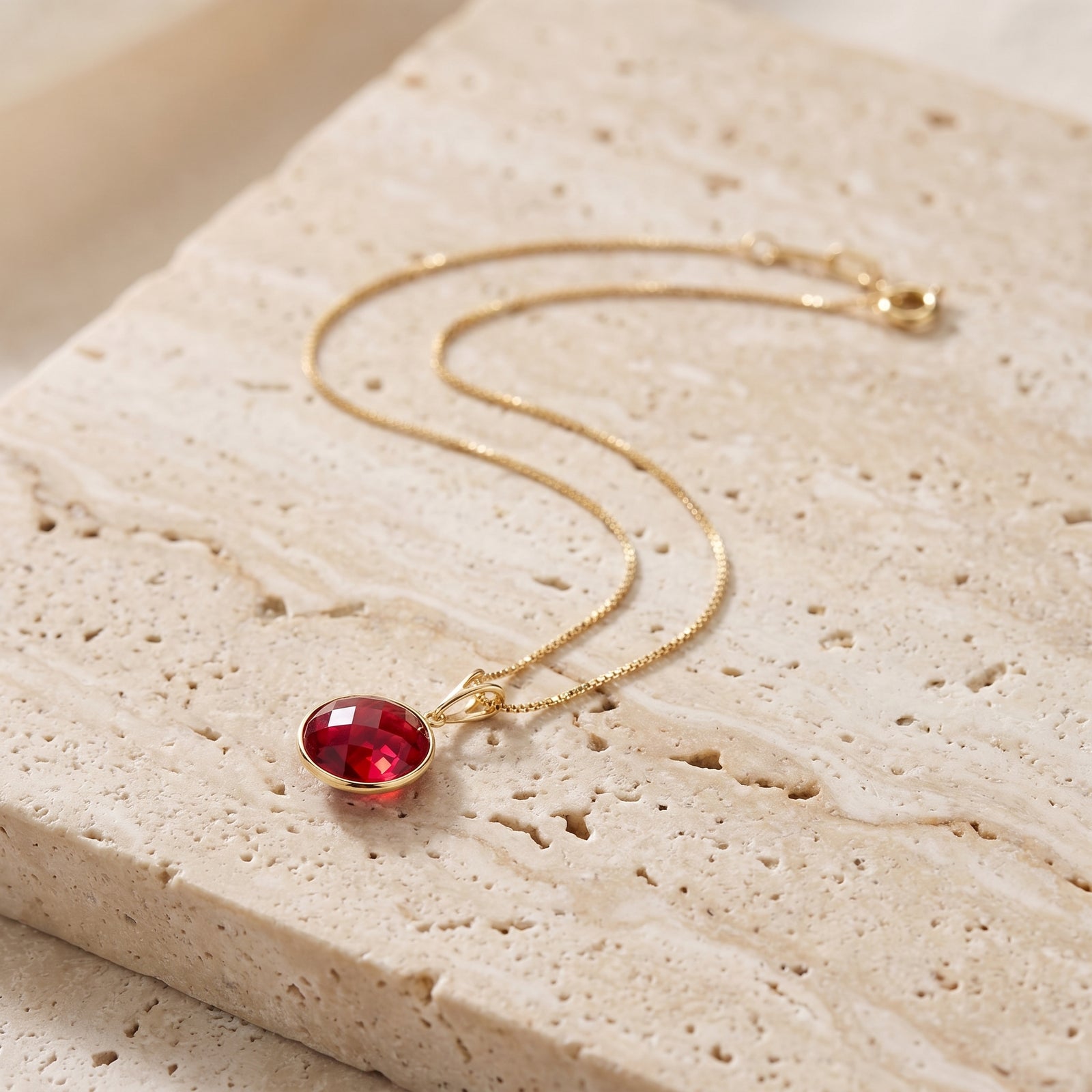 Yellow Gold Pendant Necklace White Topaz 10K — Cherubina