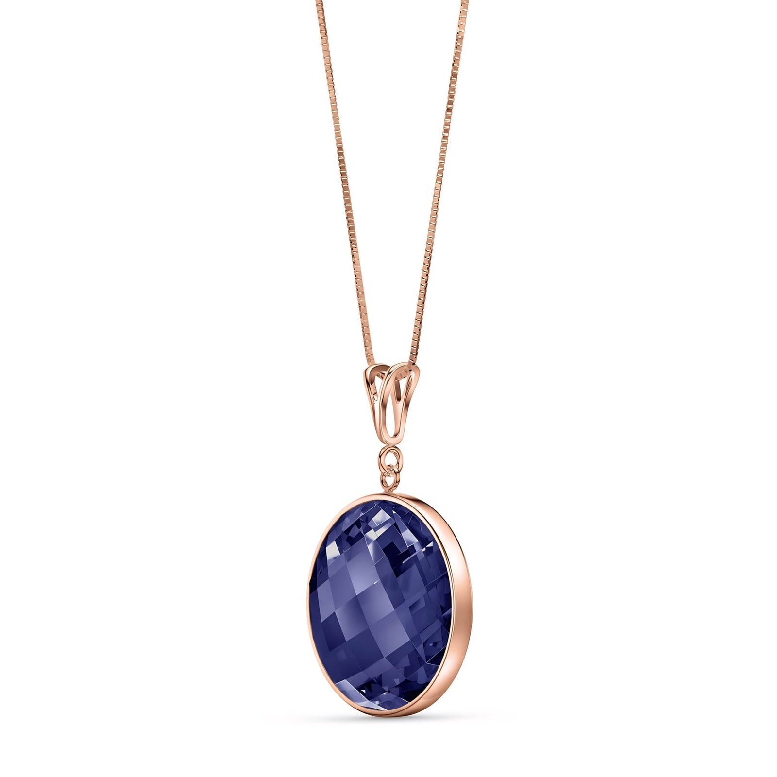Rose Gold Pendant Necklace Lemon Quartz 10K — Cherubina