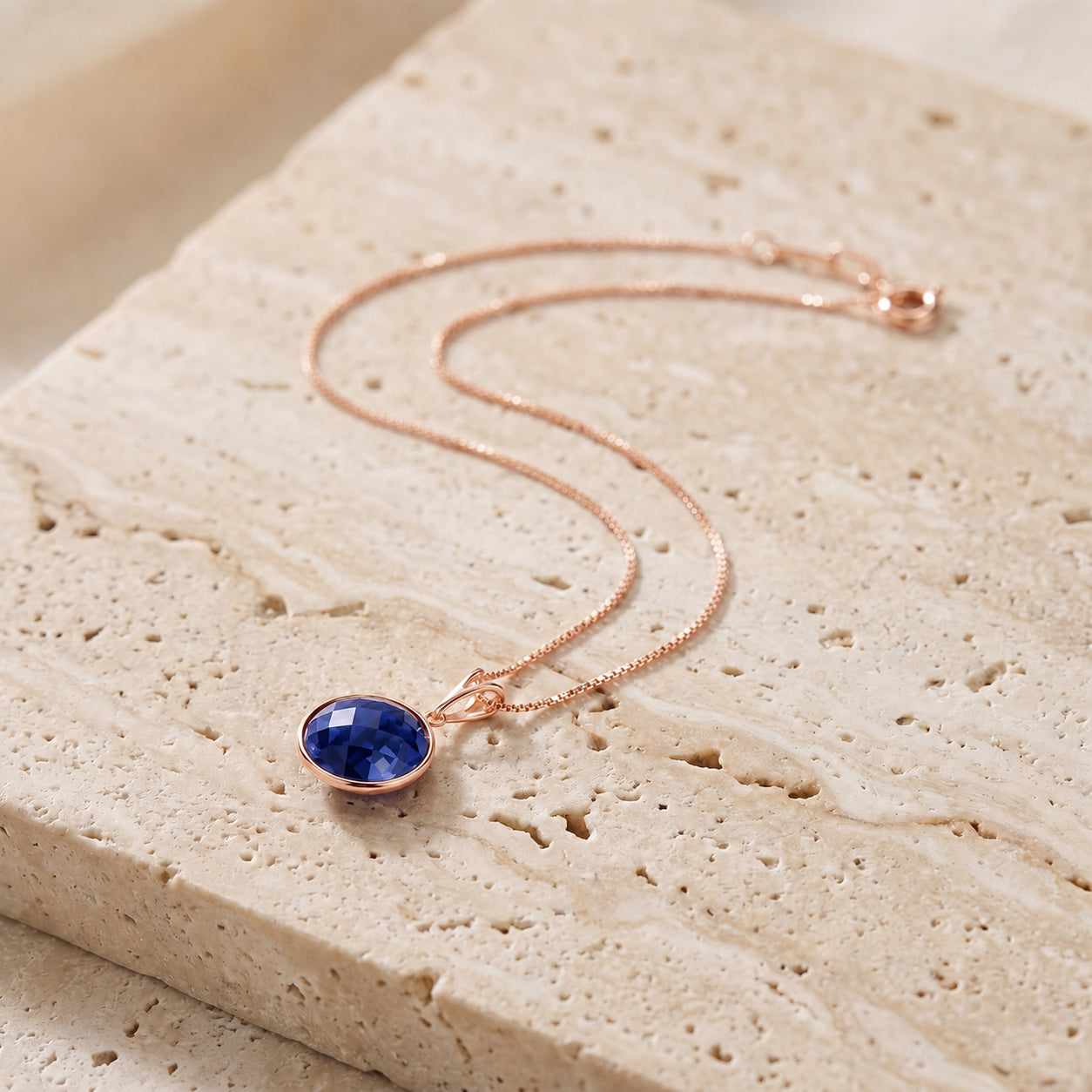 Rose Gold Pendant Necklace Lemon Quartz 10K — Cherubina