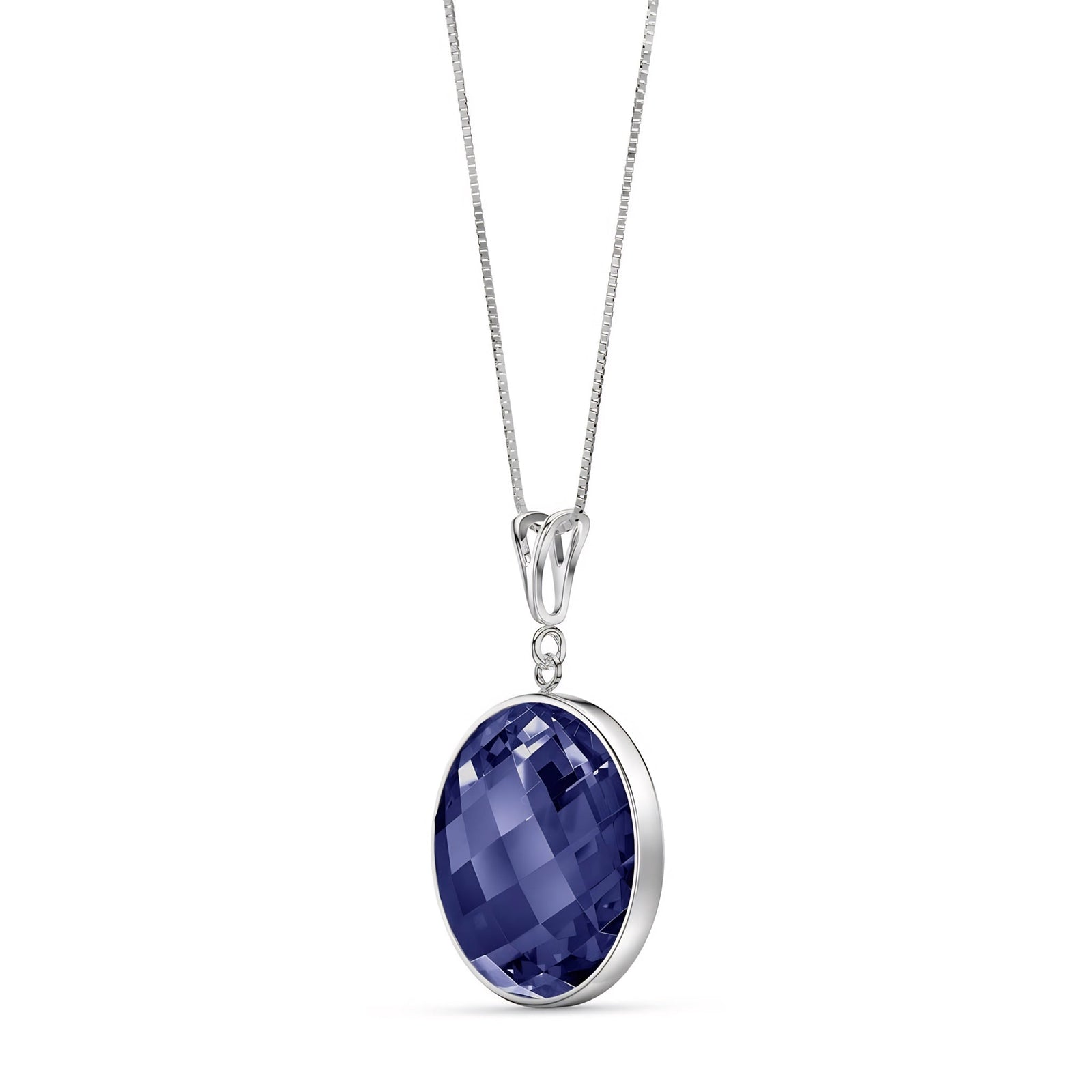White Gold Pendant Necklace Lemon Quartz 10K — Cherubina