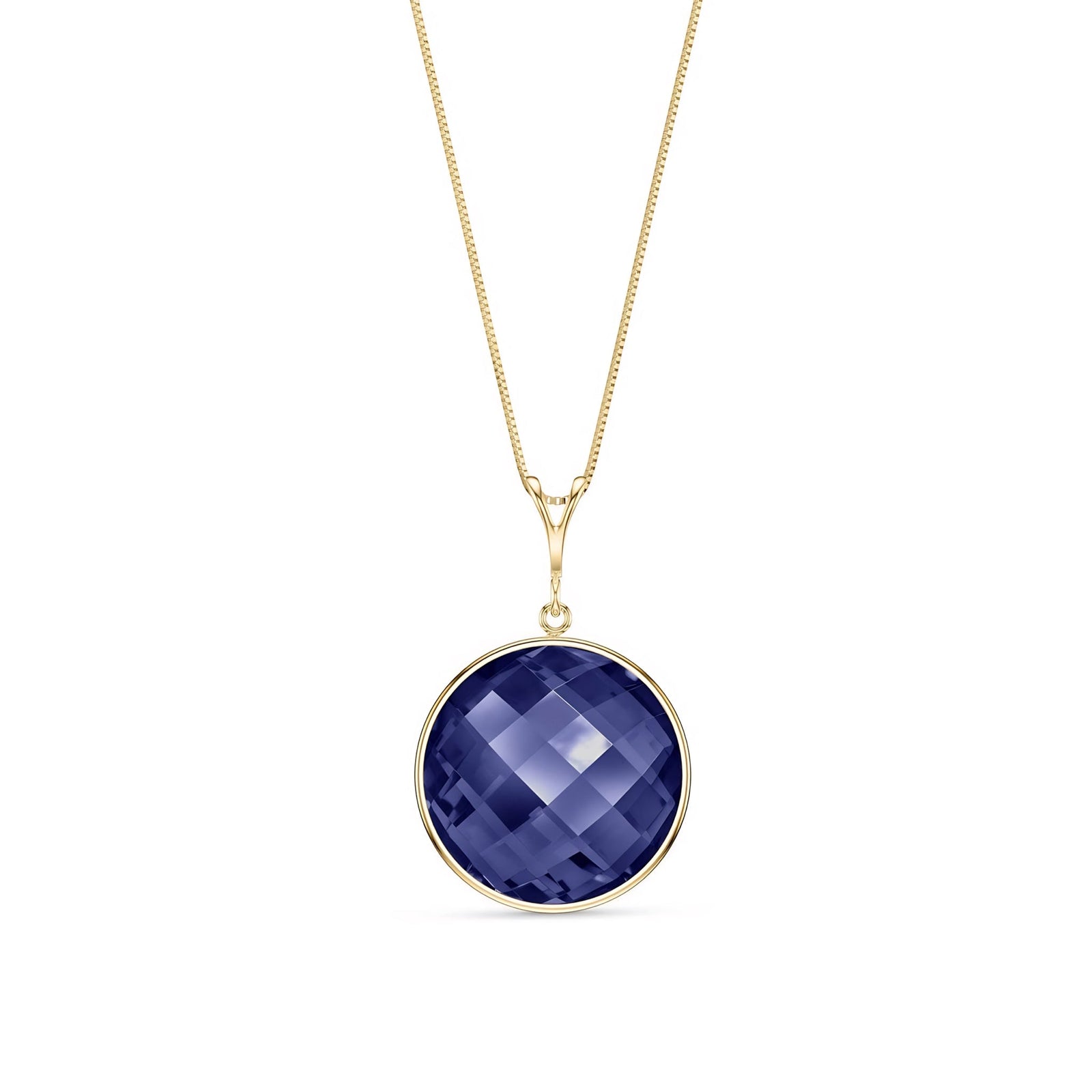 Yellow Gold Pendant Necklace Lemon Quartz 10K — Cherubina
