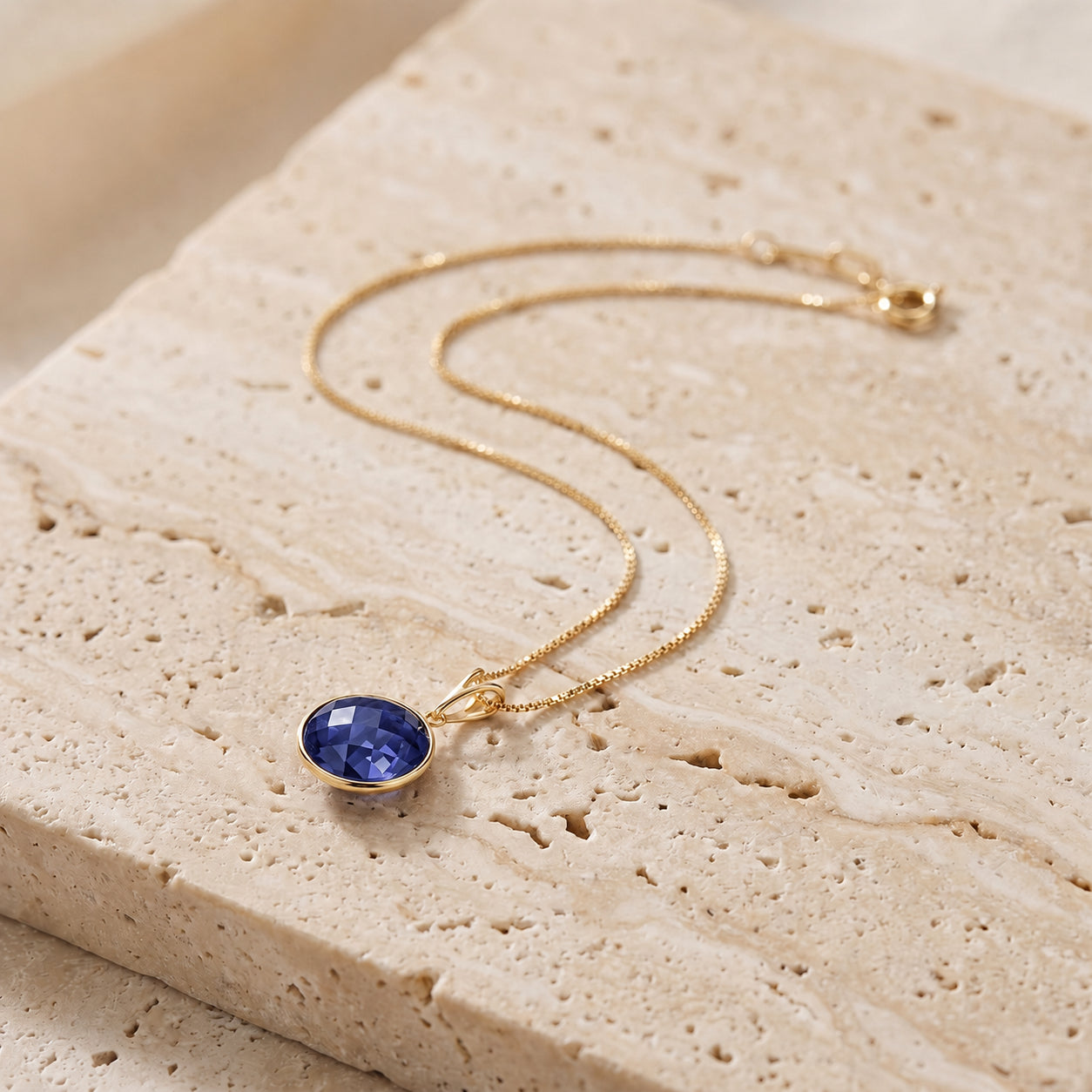 Yellow Gold Pendant Necklace Lemon Quartz 10K — Cherubina