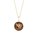 Yellow Gold Pendant Necklace Smoky Quartz — Cherubina