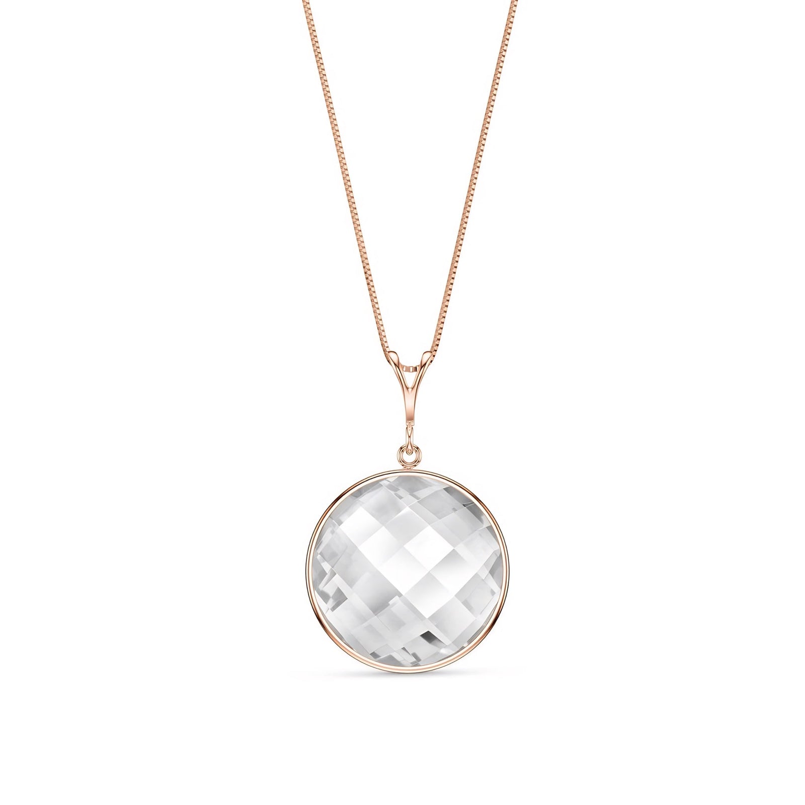 Rose Gold Pendant Necklace Rose Quartz 10K — Cherubina