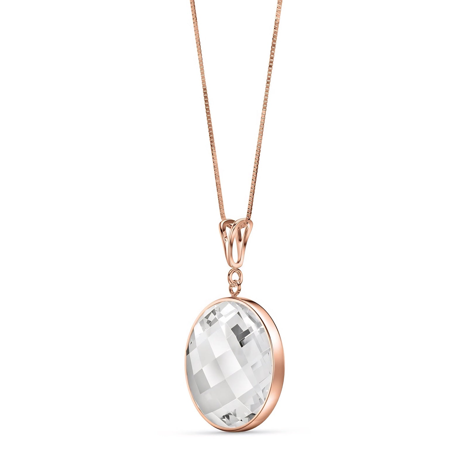 Rose Gold Pendant Necklace Rose Quartz 10K — Cherubina