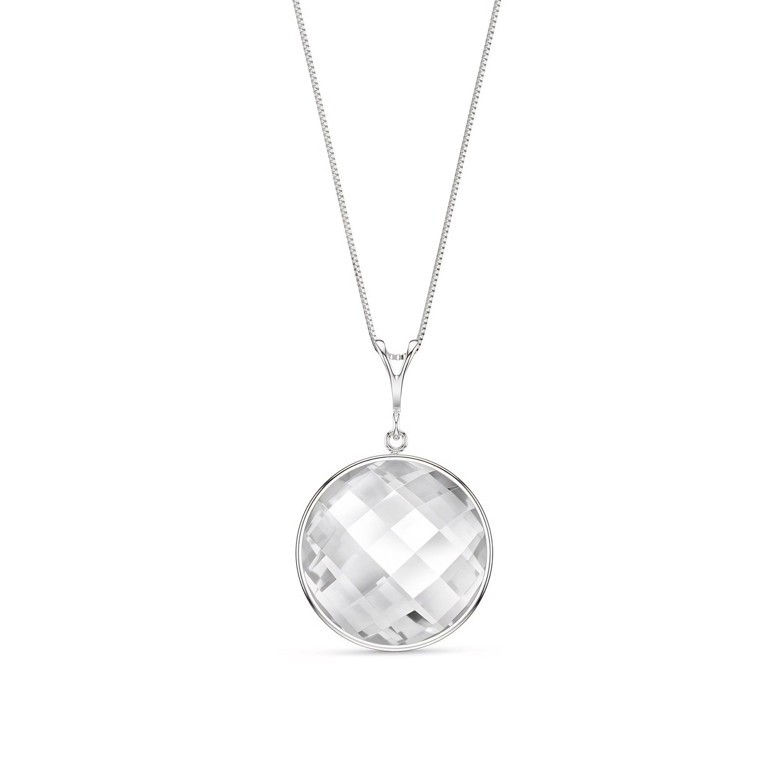 White Gold Pendant Necklace Rose Quartz 10K — Cherubina