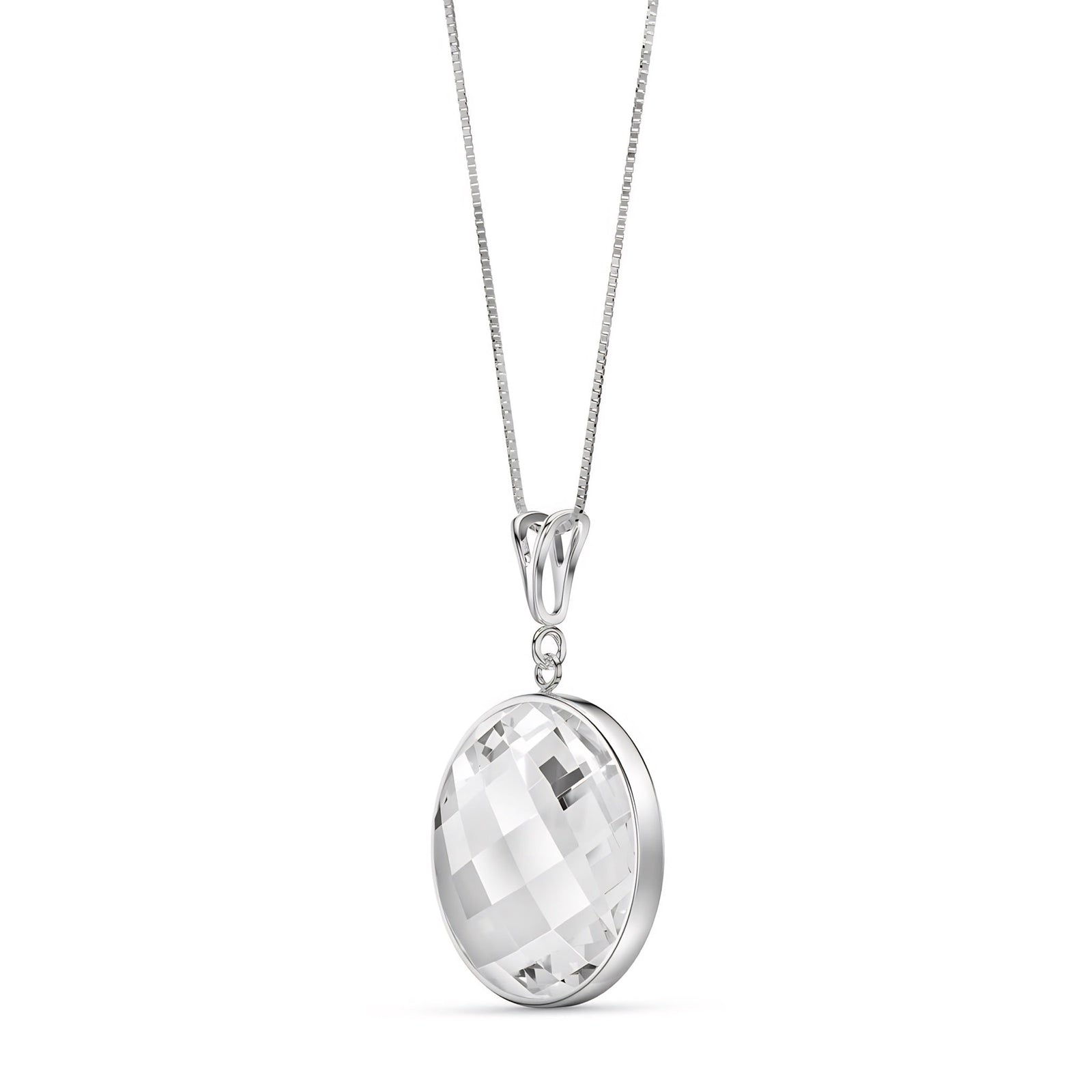 White Gold Pendant Necklace Rose Quartz 10K — Cherubina