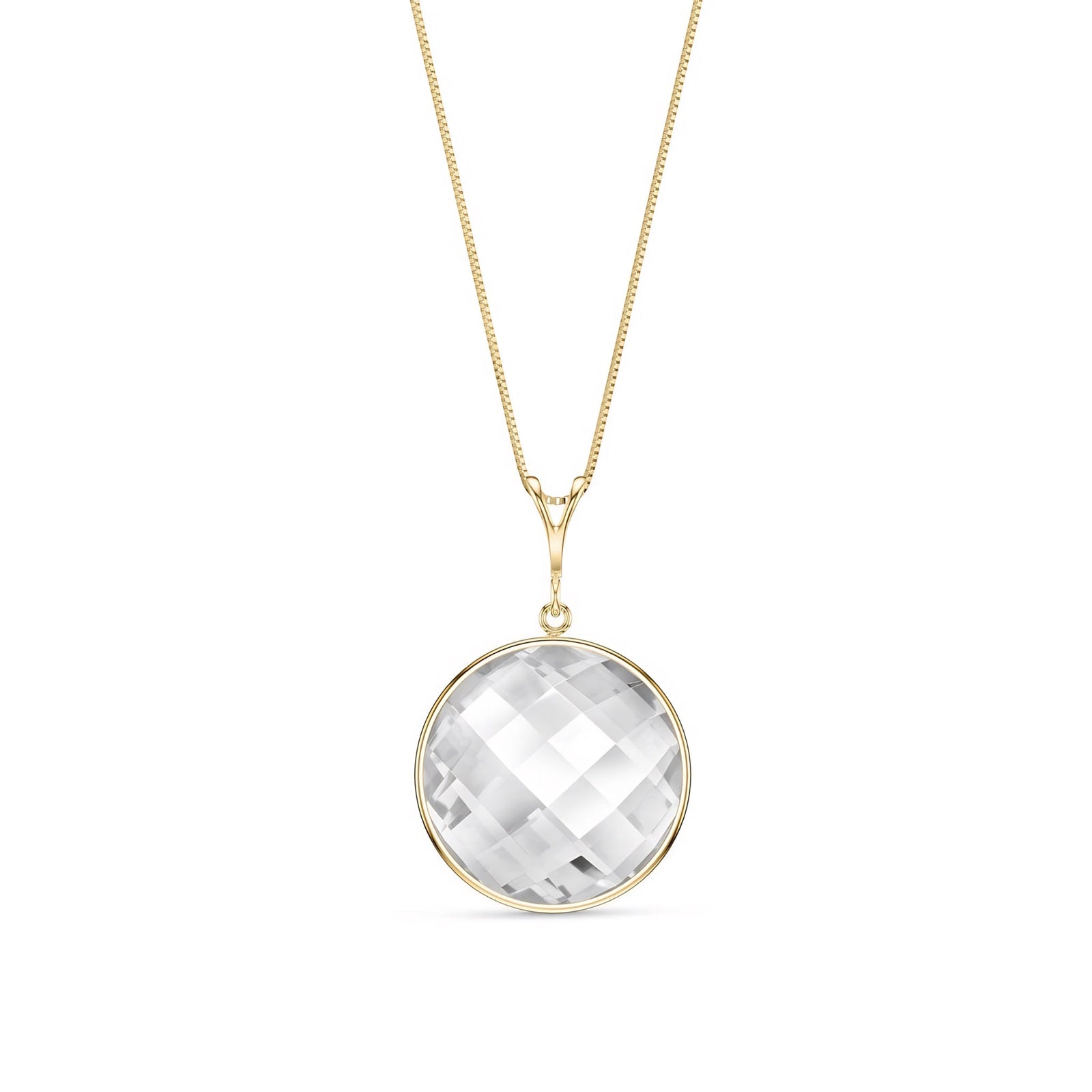 Yellow Gold Pendant Necklace Rose Quartz 10K — Cherubina