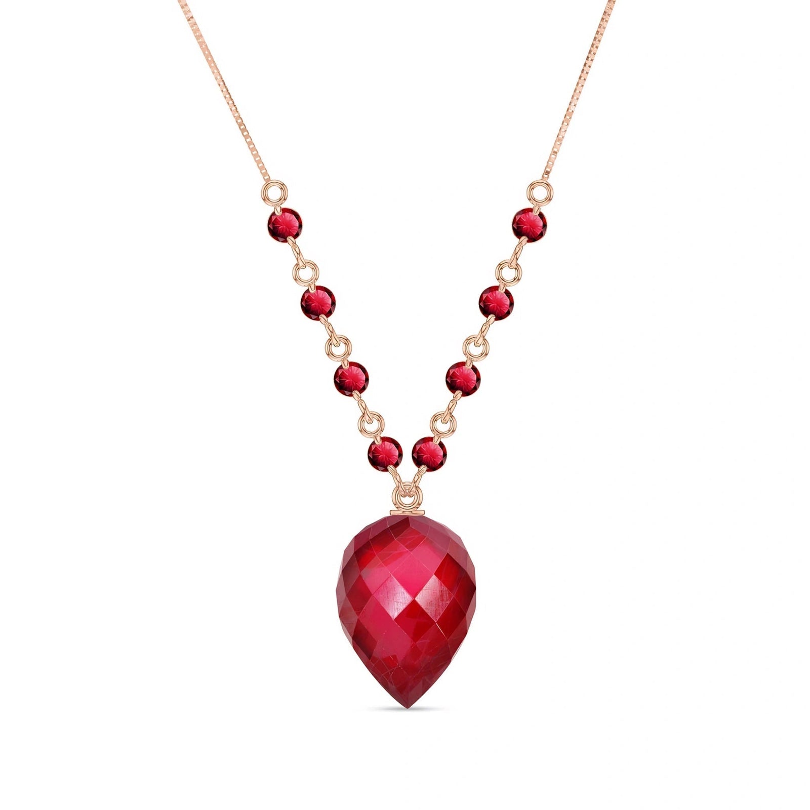 Rose Gold Pendant Necklace Ruby 10K — Aurora