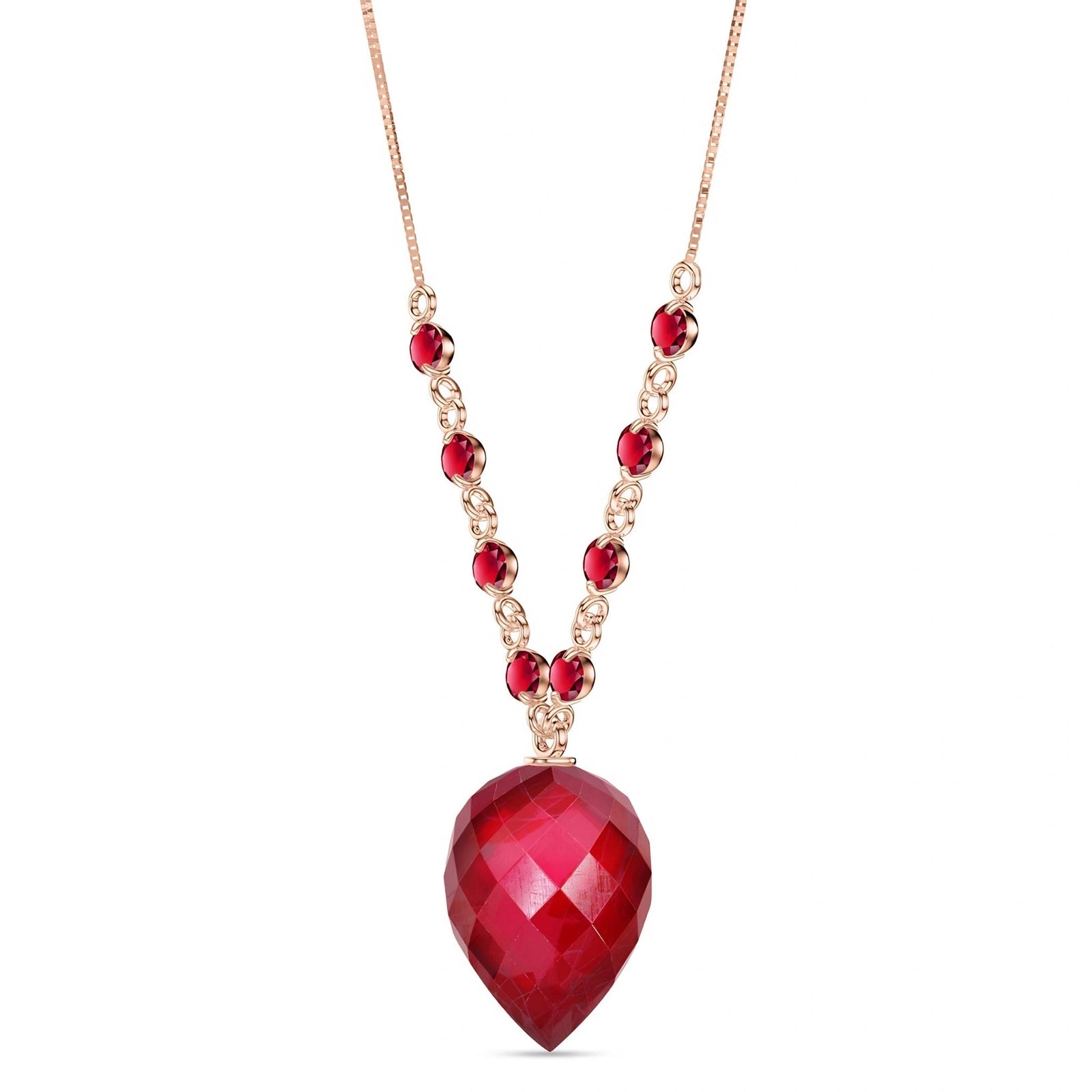 Rose Gold Pendant Necklace Ruby 10K — Aurora