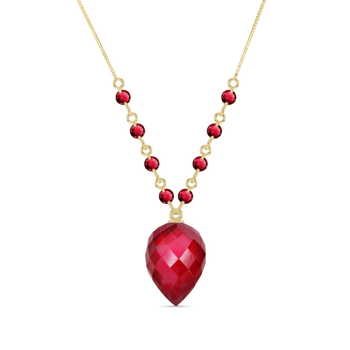 Yellow Gold Pendant Necklace Ruby 10K — Aurora