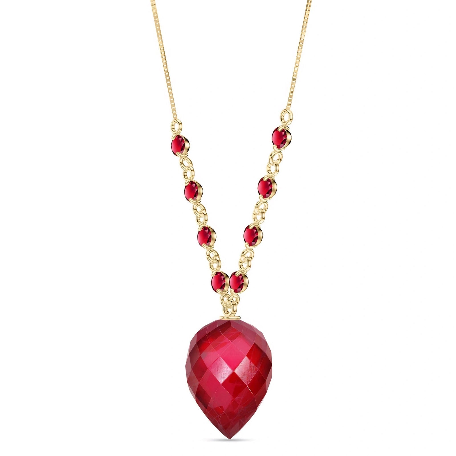 Yellow Gold Pendant Necklace Ruby 10K — Aurora