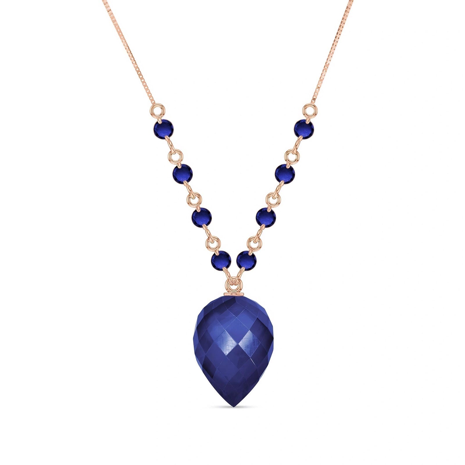 Rose Gold Pendant Necklace Sapphire 10K — Aurora