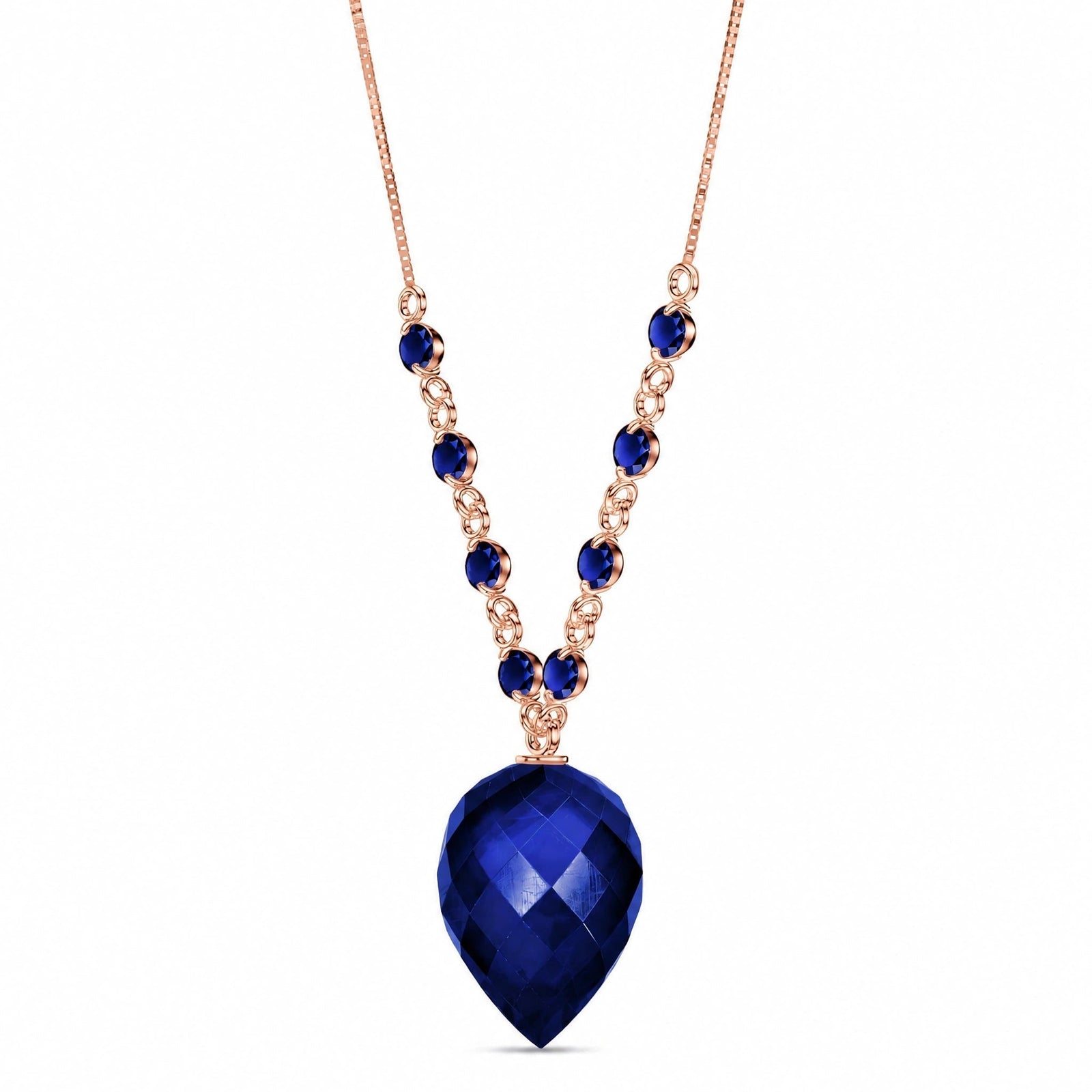 Rose Gold Pendant Necklace Sapphire 10K — Aurora